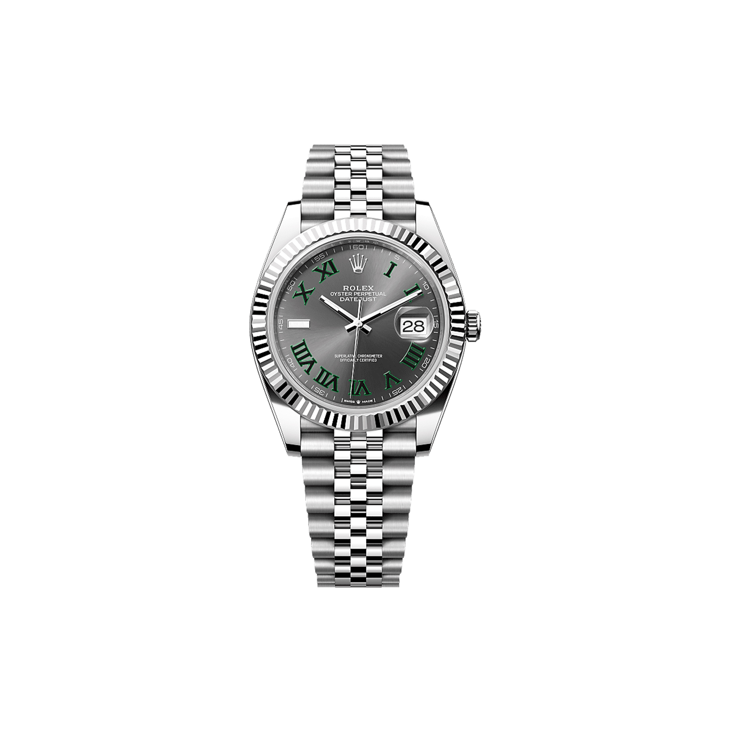 R*l*x datejust 41 oyster, 41 mm, oystersteel and white gold watch 126334-0022