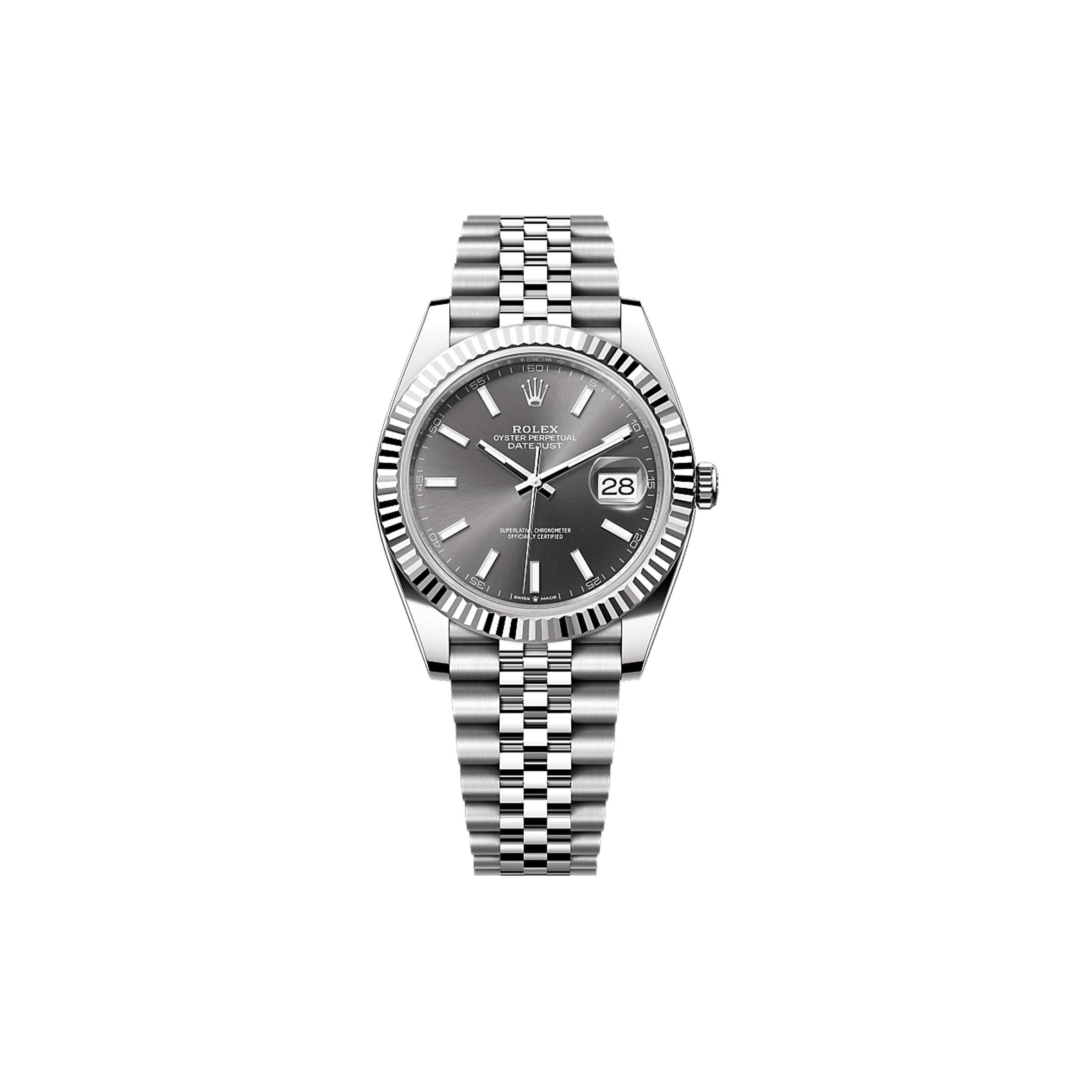 R*l*x datejust 41 oyster, 41 mm, oystersteel and white gold watch 126334-0014