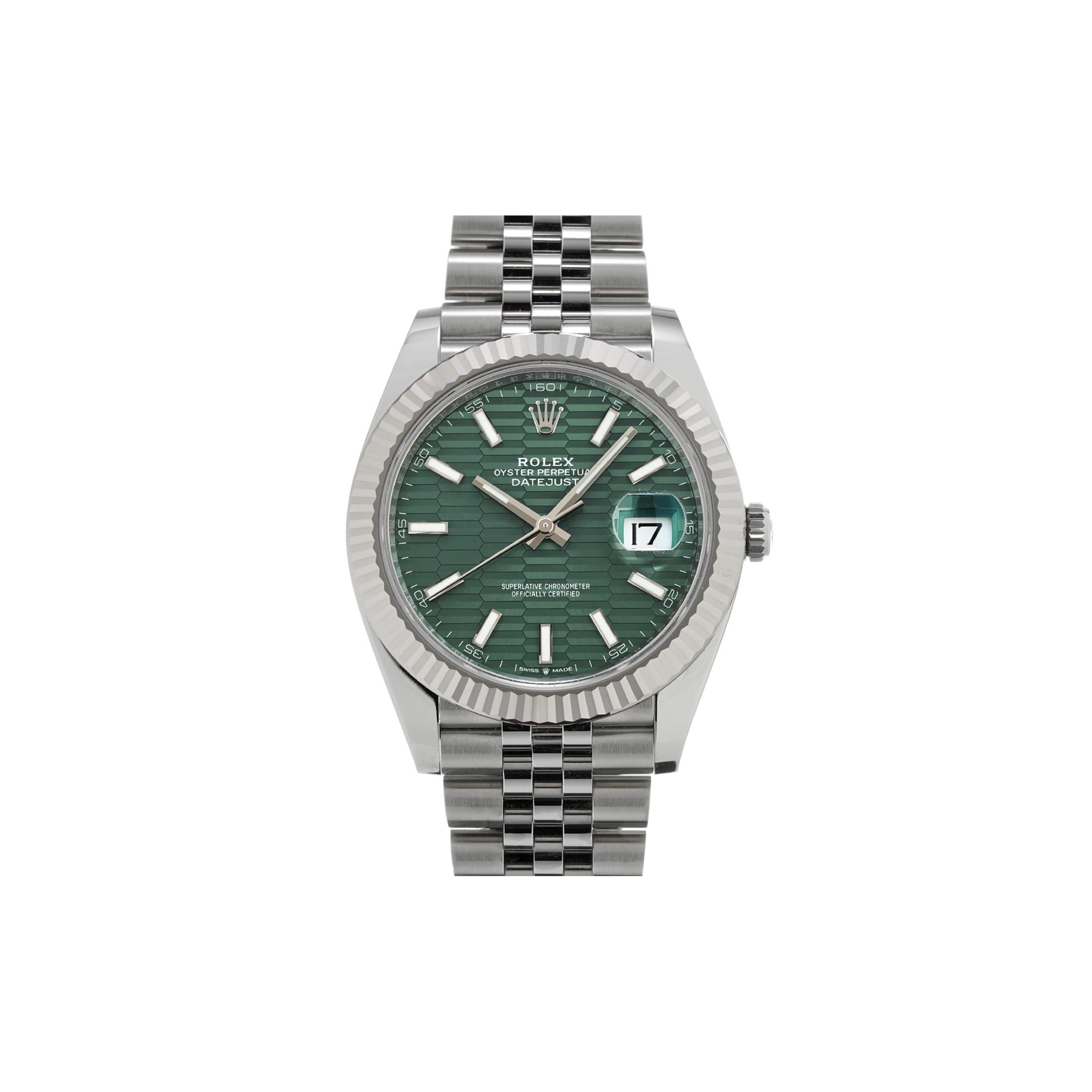 R*l*x datejust mint green 41mm watch 126334-0030