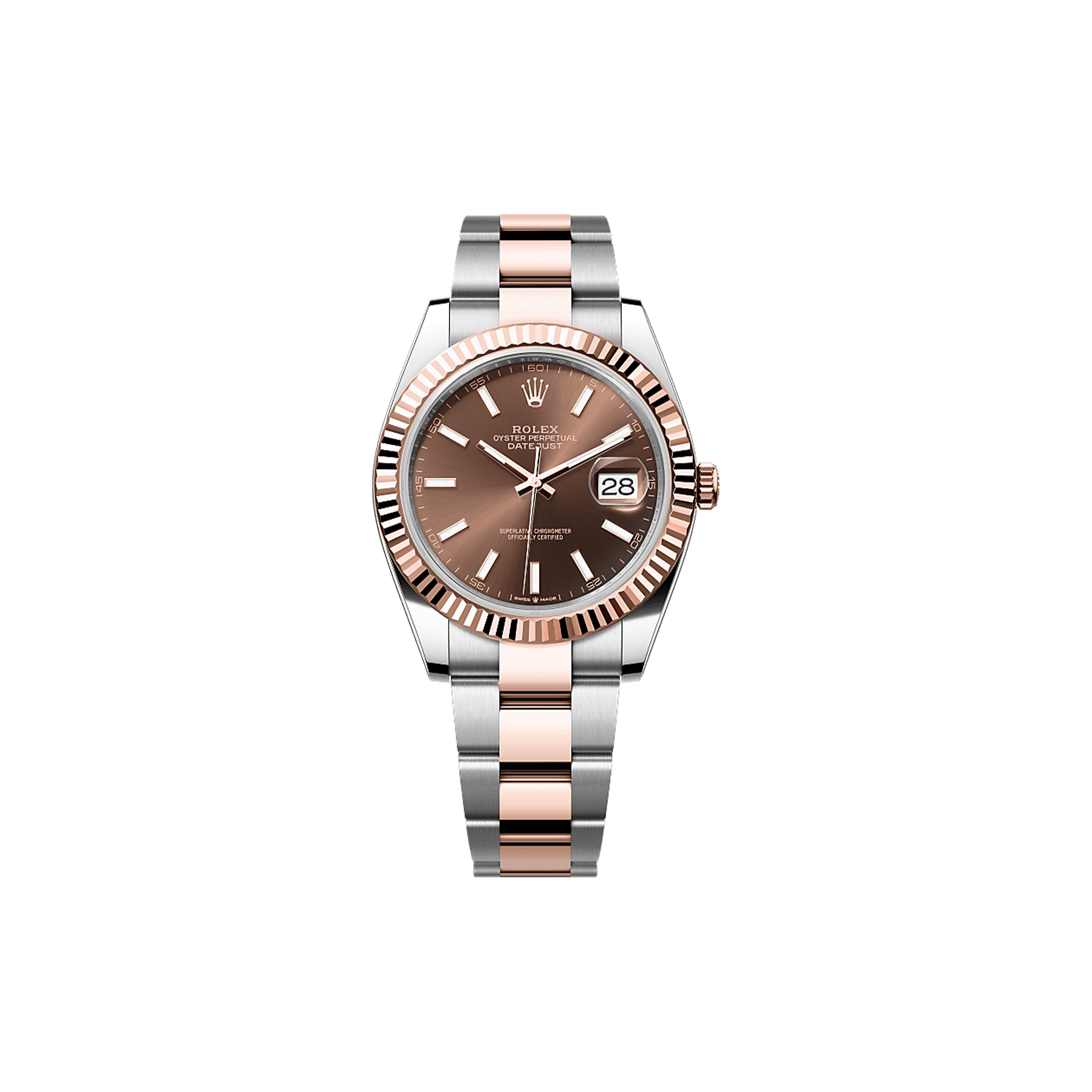 R*l*x datejust 41 oyster, 41 mm, oystersteel and everose gold watch 126331-0001