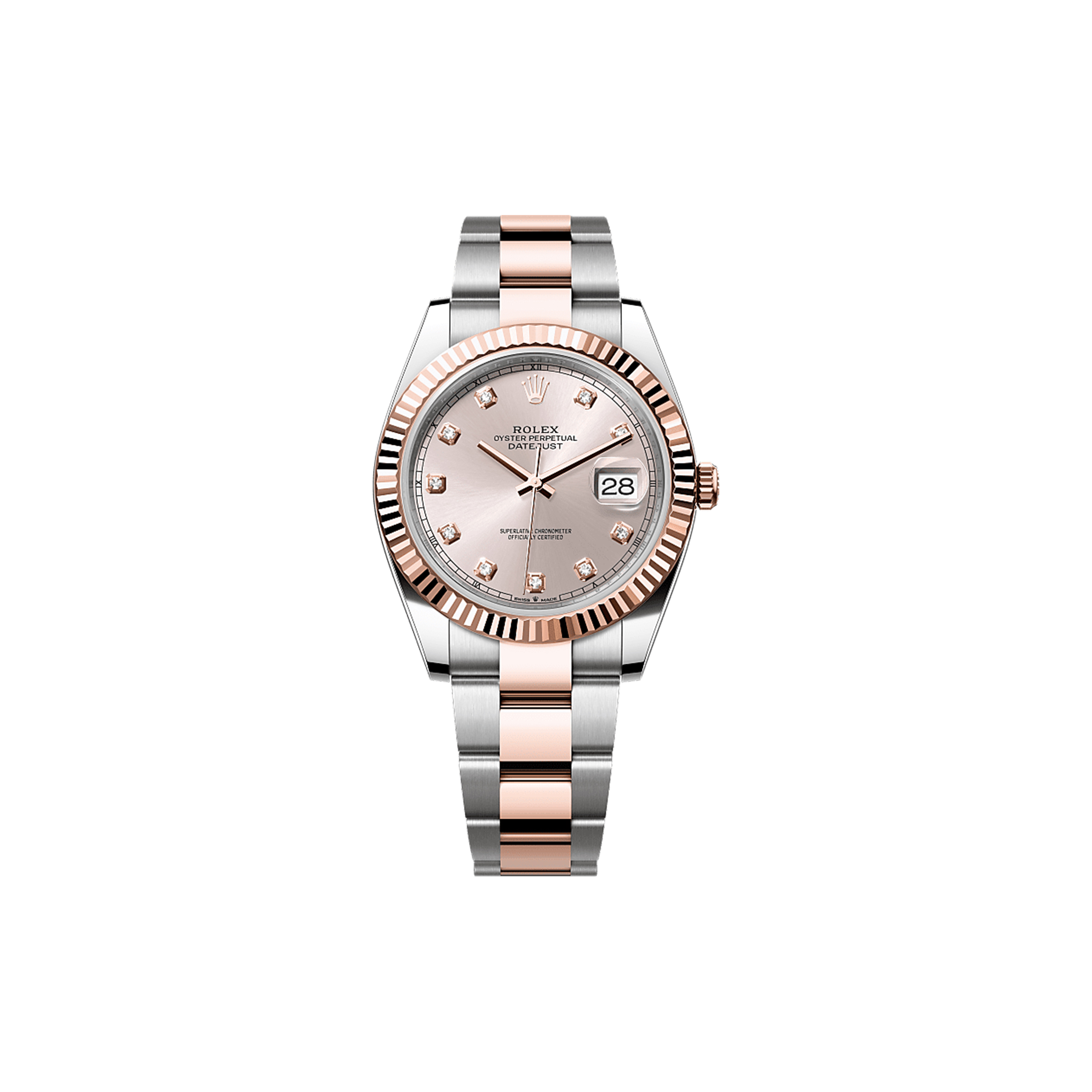 R*l*x datejust 41 oyster, 41 mm, oystersteel and everose gold watch 126331-0007