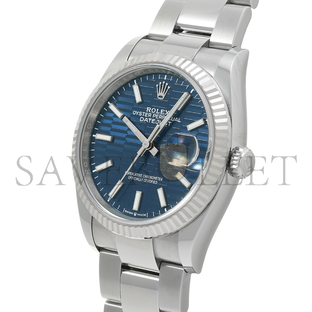 R*l*x datejust blue fluted pattern dial 36mm watch 126234-0049