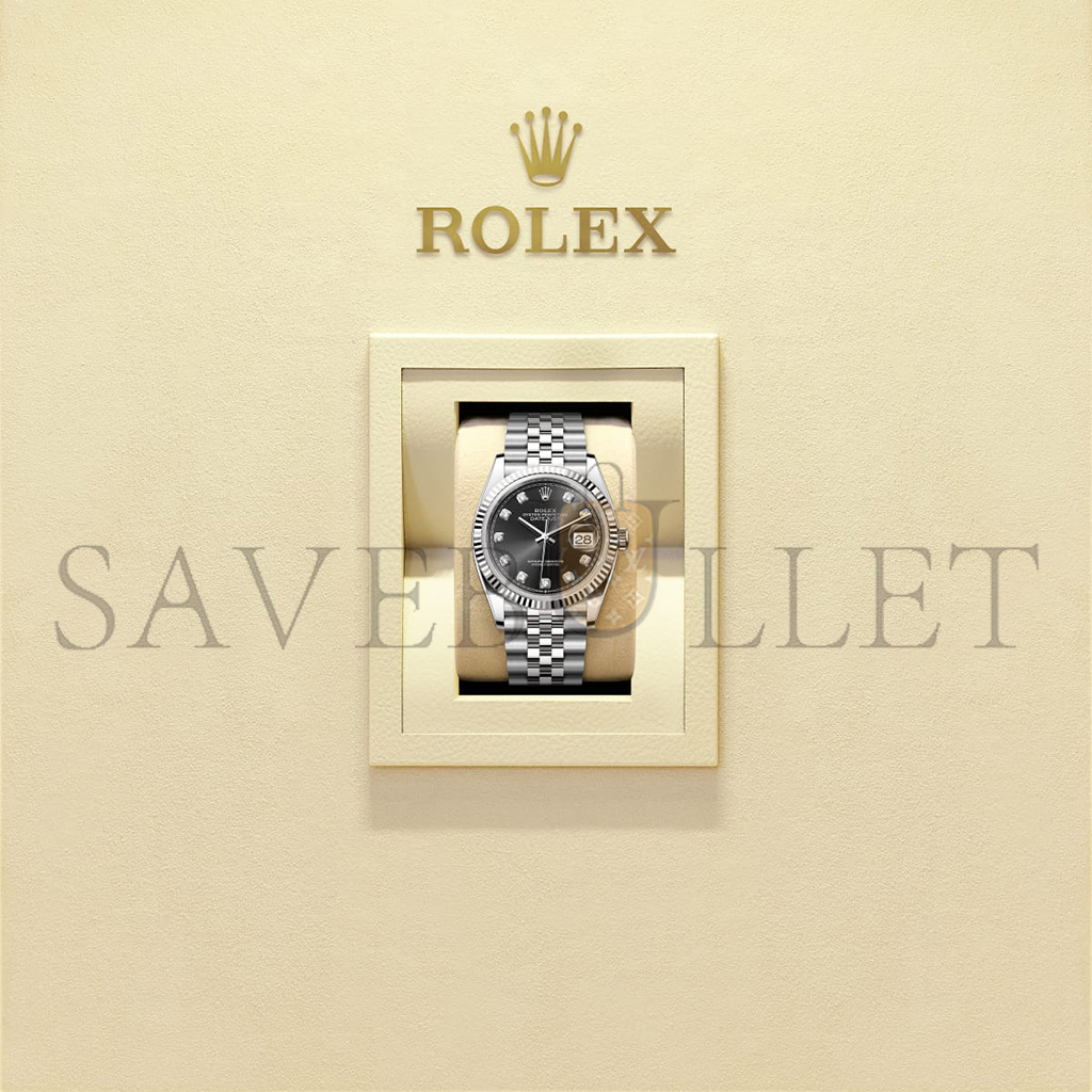 R*l*x datejust 36 oyster, 36 mm, oystersteel and white gold watch 126234-0027