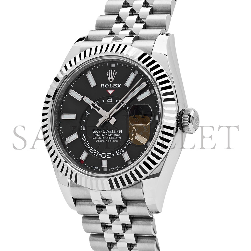 R*l*x sky-dweller stainless steel black dial jubilee watch 326934