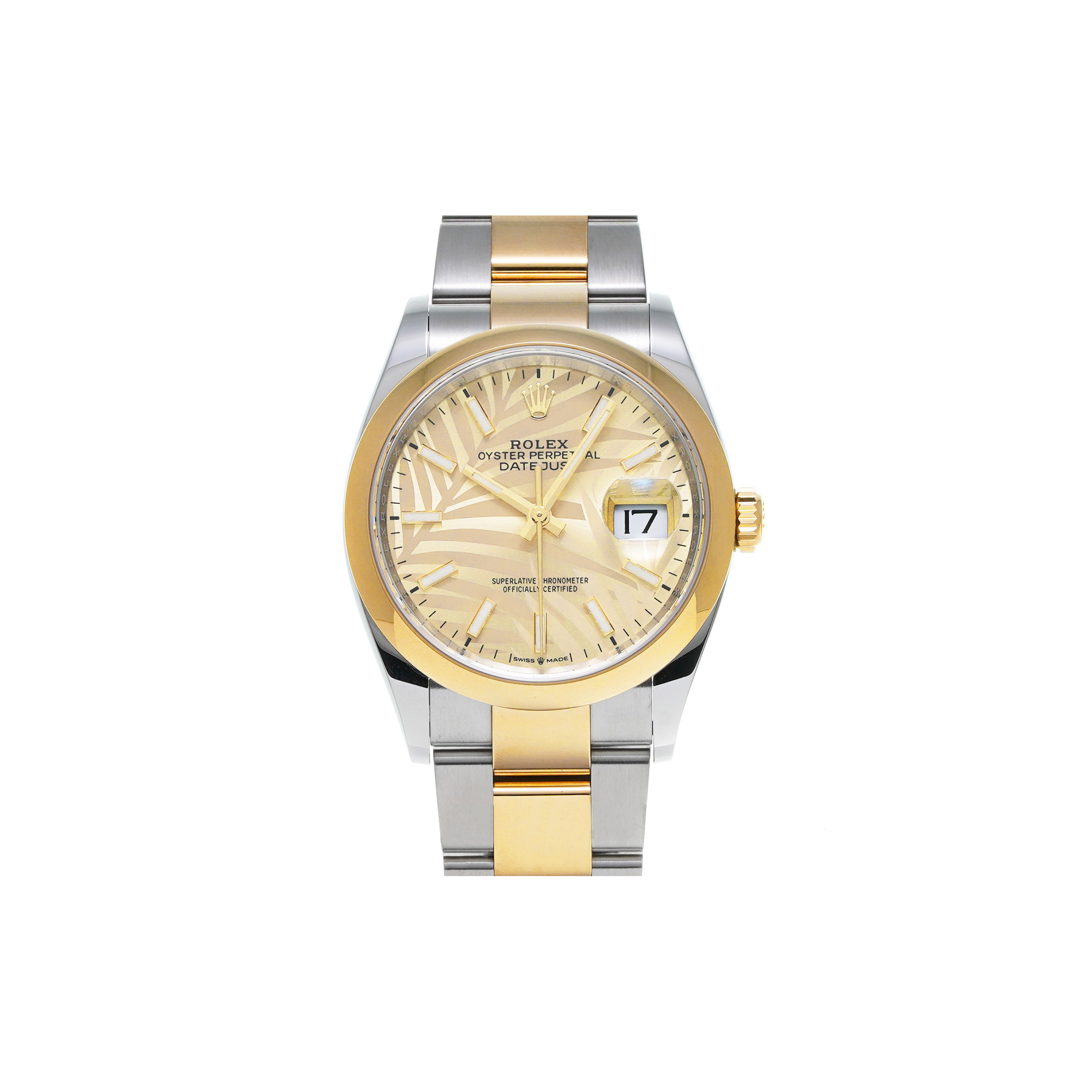 R*l*x datejust golden palm pattern watch 126203