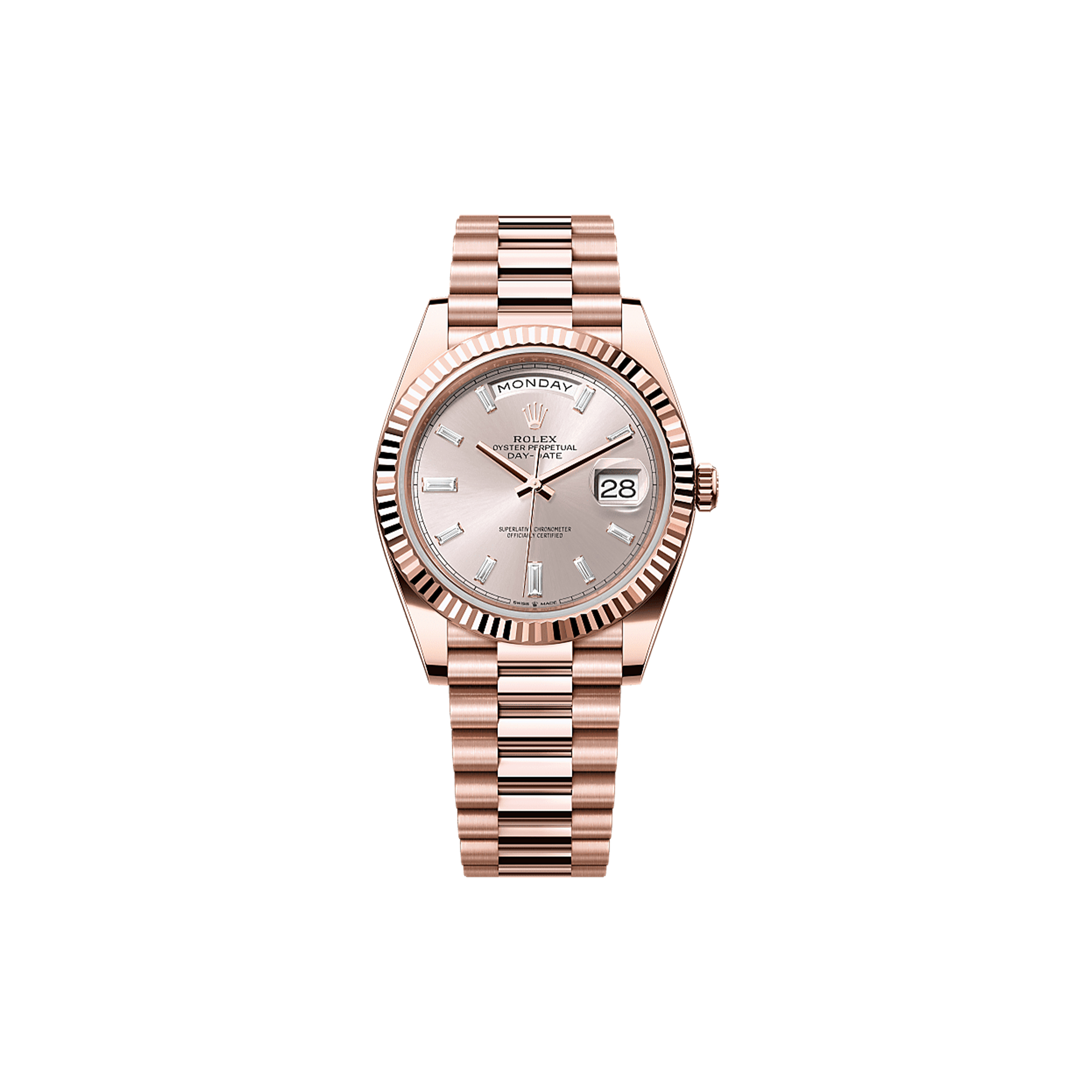 R*l*x day-date 40 oyster, 40 mm, everose gold watch 228235-0004