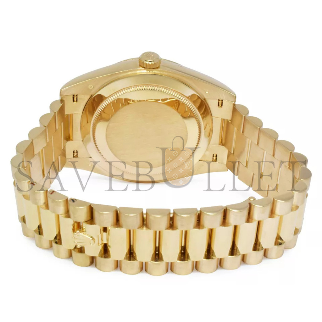 r*l*x day-date gold ring black F**e watch 228238-0007