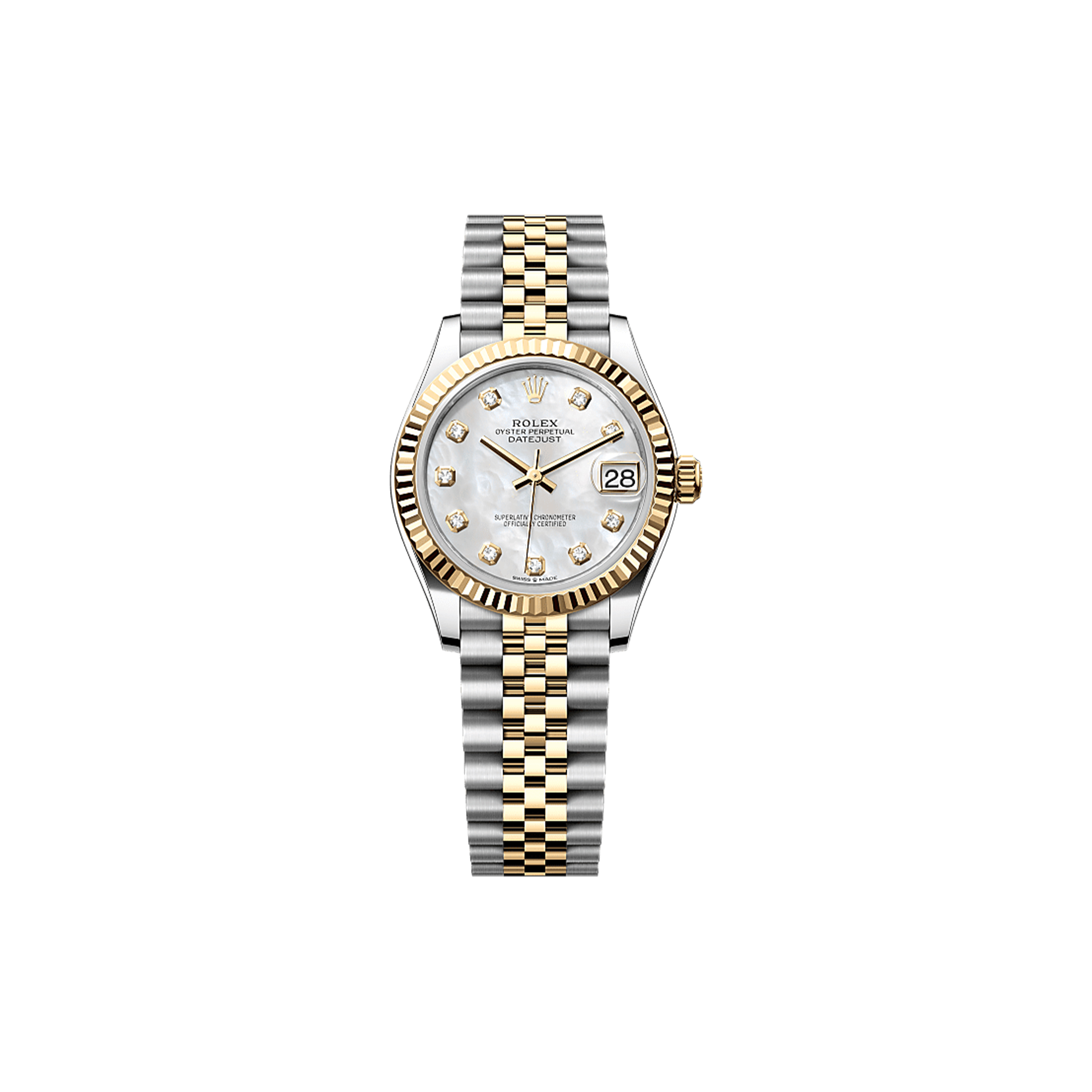 R*l*x datejust 31 oyster, 31 mm, oystersteel and yellow gold watch 278273-0028