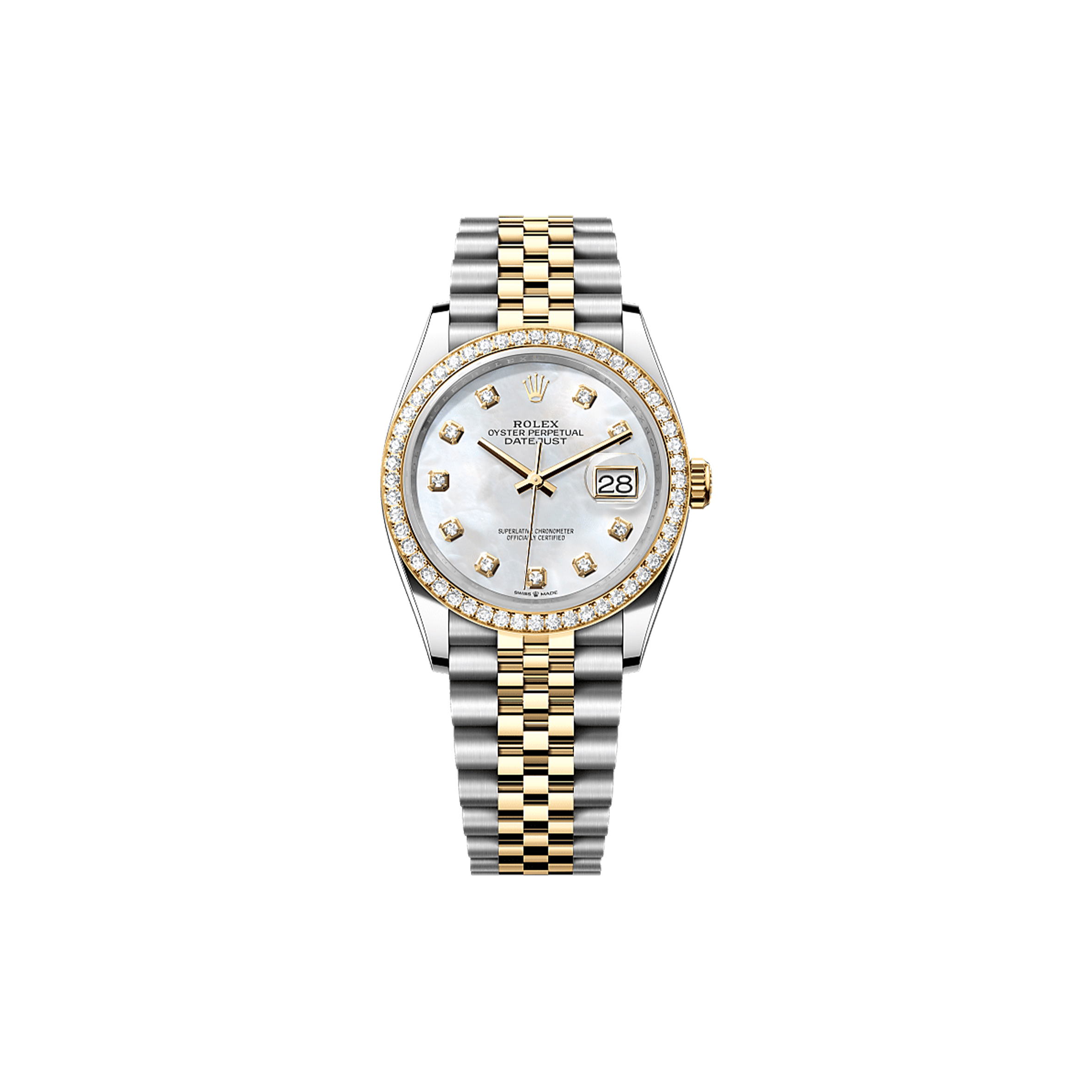 r*l*x datejust 36 oyster, 36 mm, oystersteel, yellow gold and Di*m*nds watch 126283rbr-0009