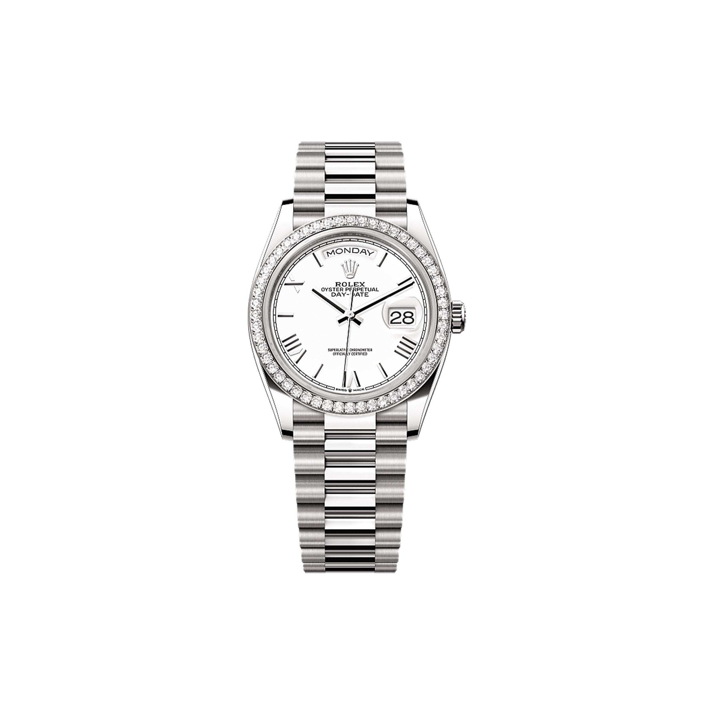 r*l*x day-date 36 oyster, 36 mm, white gold and Di*m*nds watch 128349rbr-0043