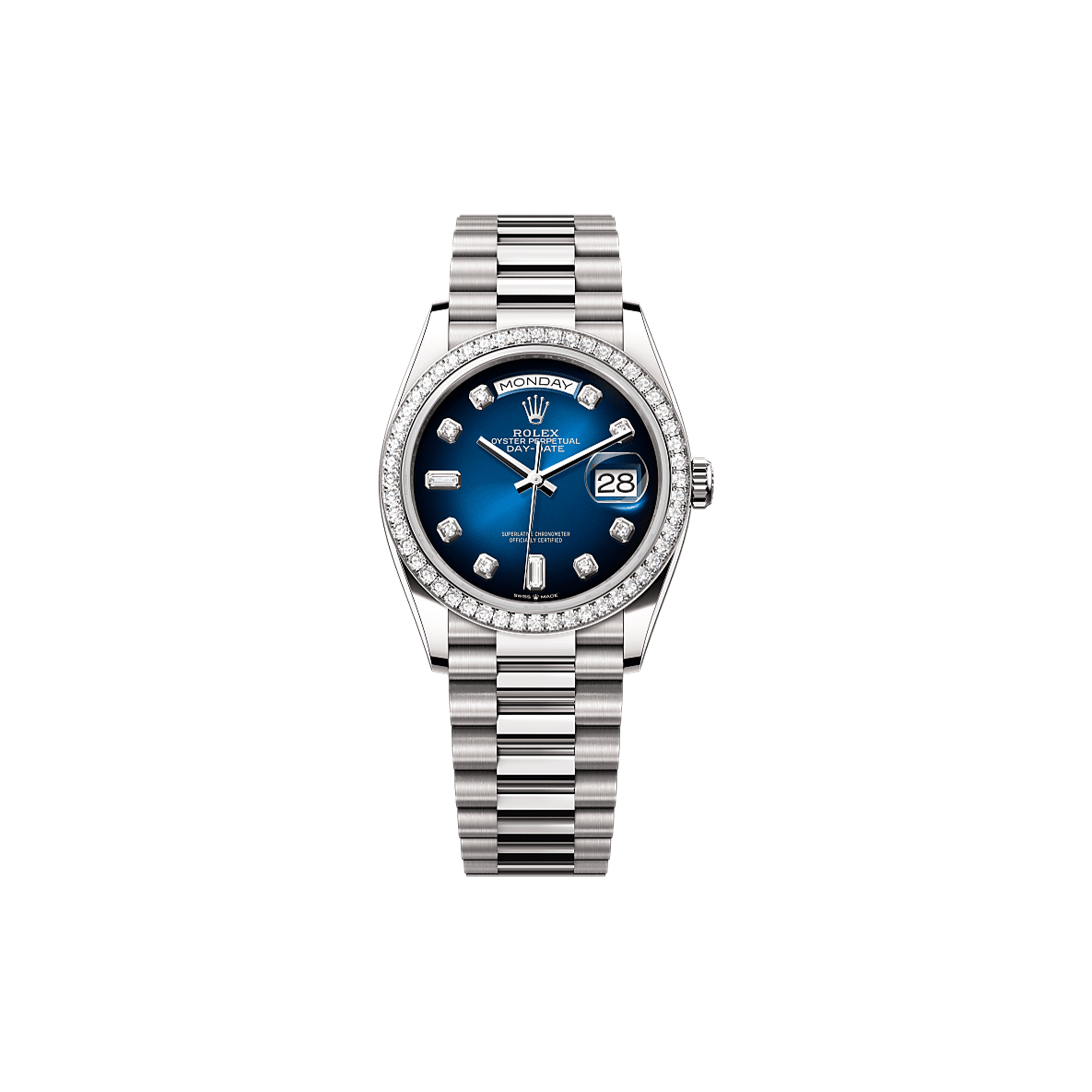 r*l*x day-date 36 oyster, 36 mm, white gold and Di*m*nds watch 128349rbr-0010