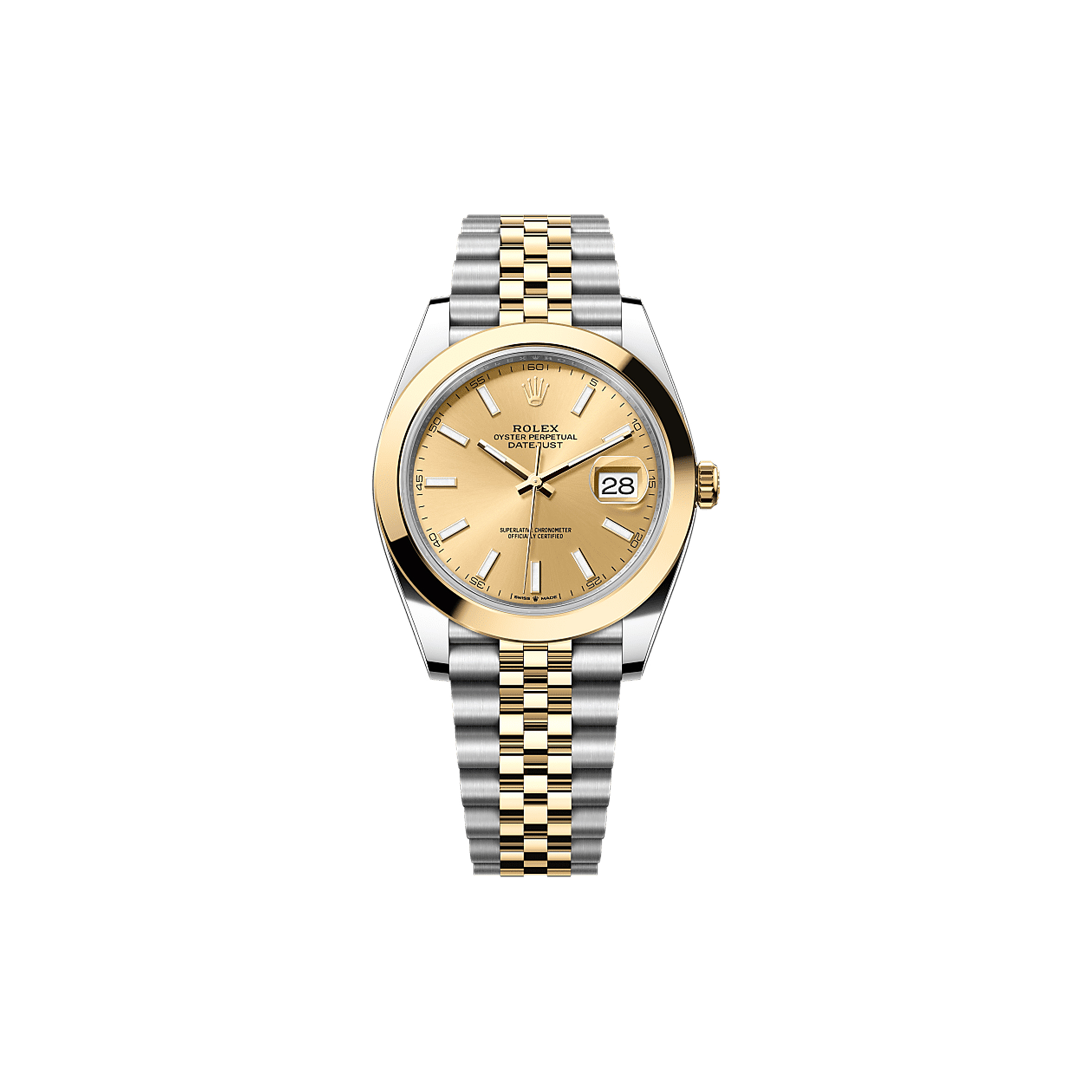 R*l*x datejust 41 oyster, 41 mm, oystersteel and yellow gold watch 126303-0010