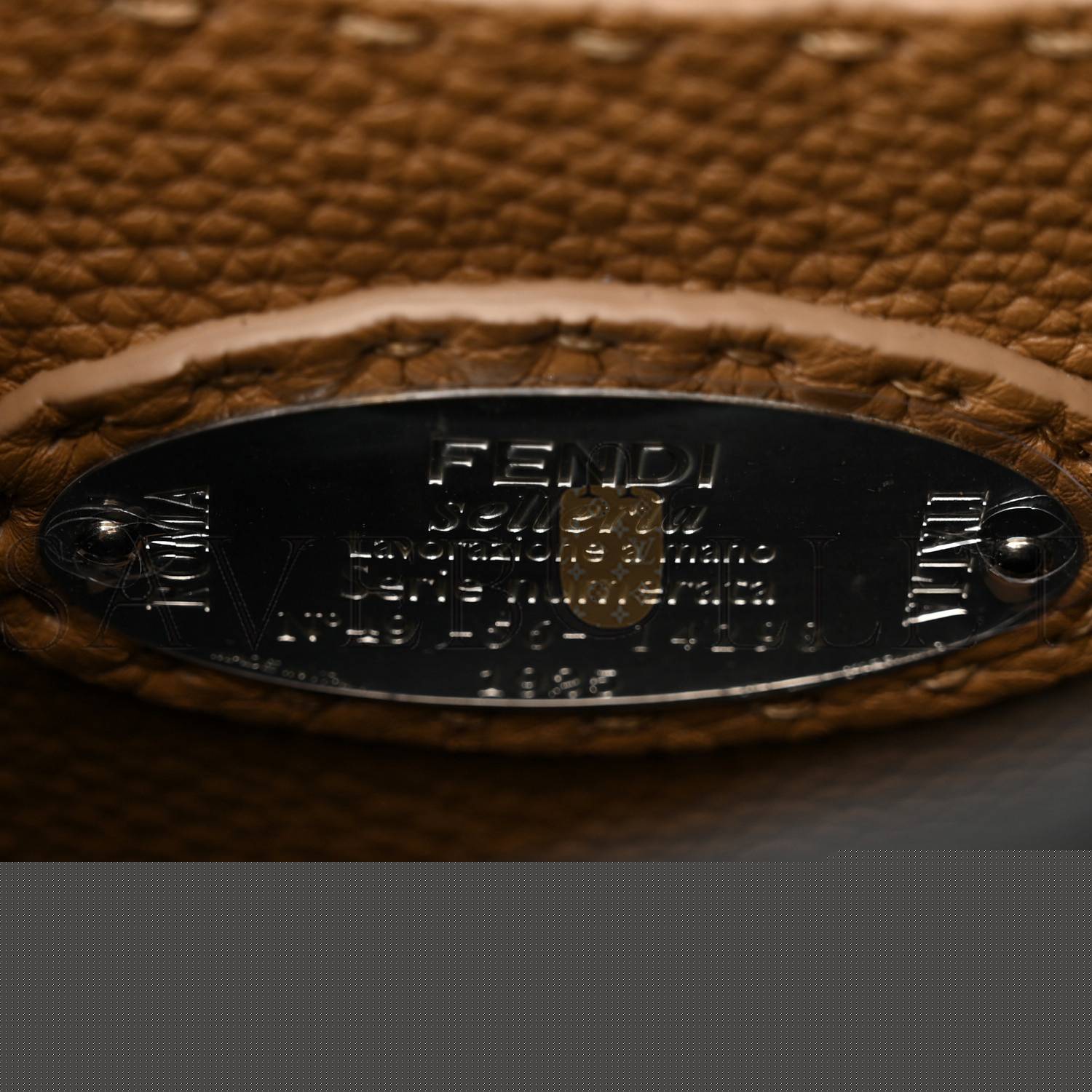 F**di cuoio romano selleria small peekaboo i see u satchel black camel sunflower (27*20*11cm)