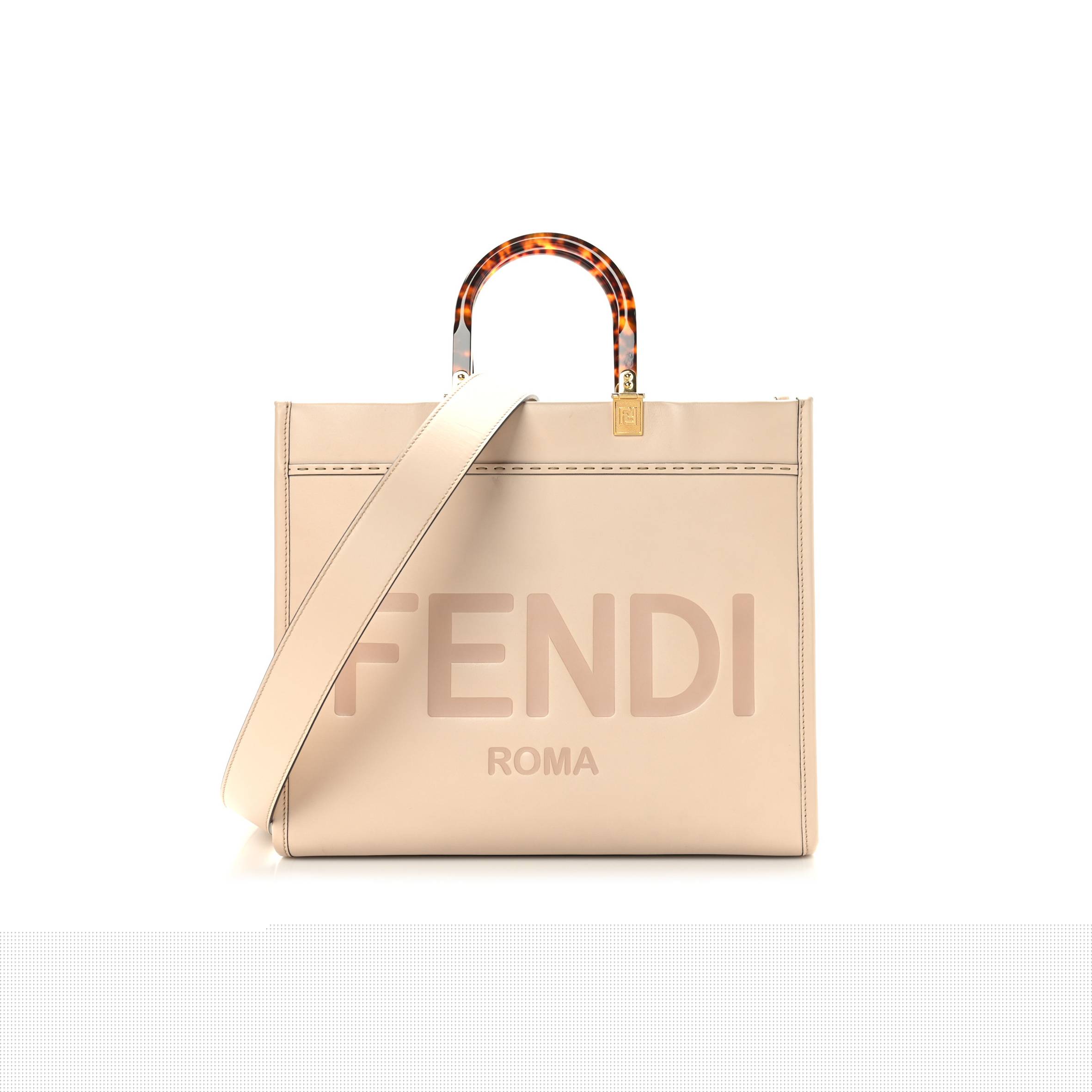 F**di vitello king plexiglass medium F**di sunshine shopper tote light rose (36*31*15cm)