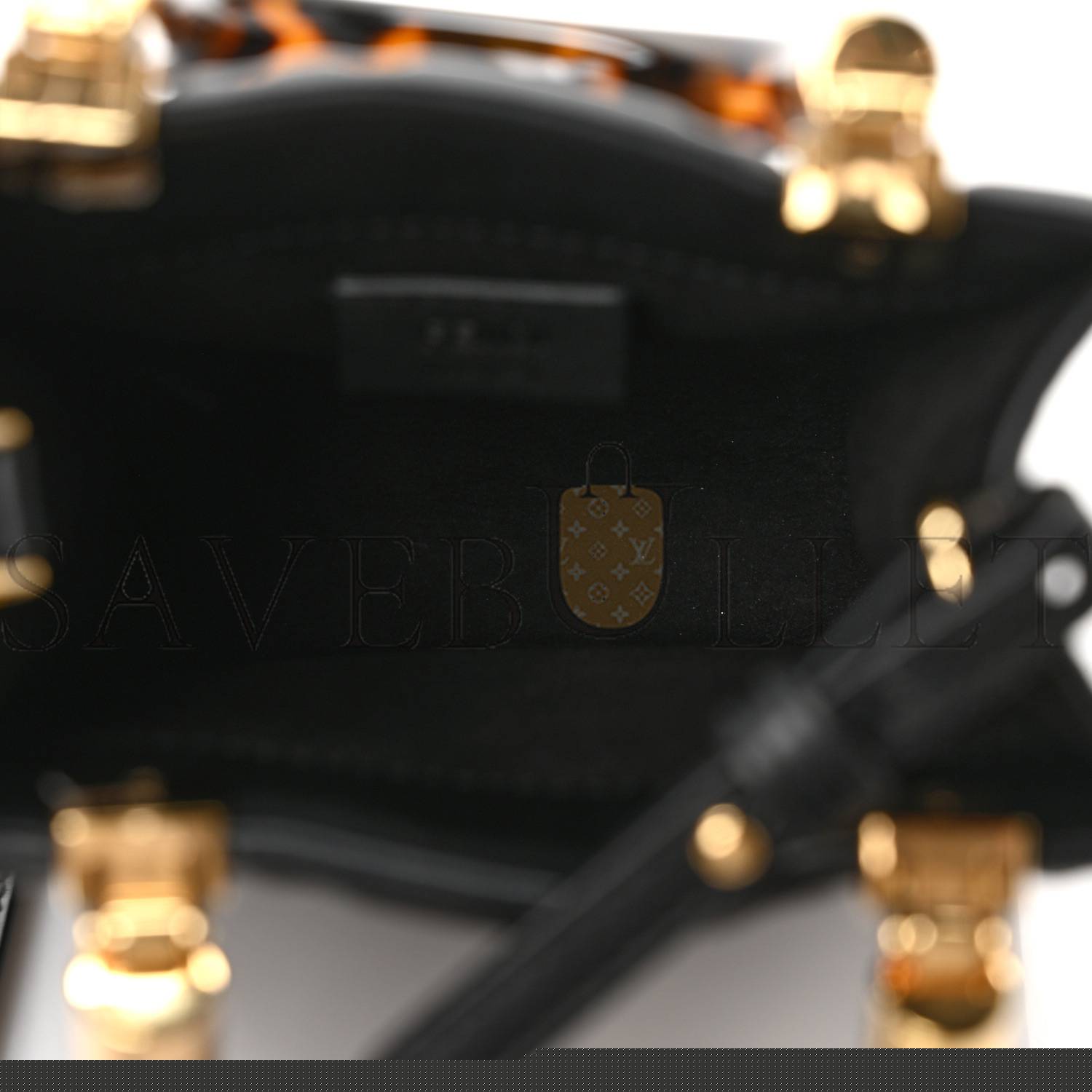 F**di vitello plexiglass ff embossed mini F**di sunshine shopper tote black  (18*13*6cm)