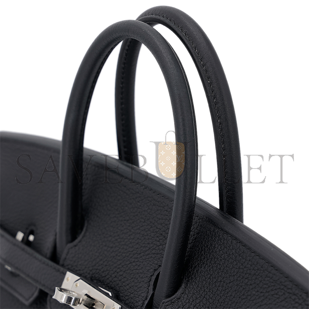 H**mes master birkin 25 noir black togo calfskin silver buckle bag 10089040 (25*20*13cm)