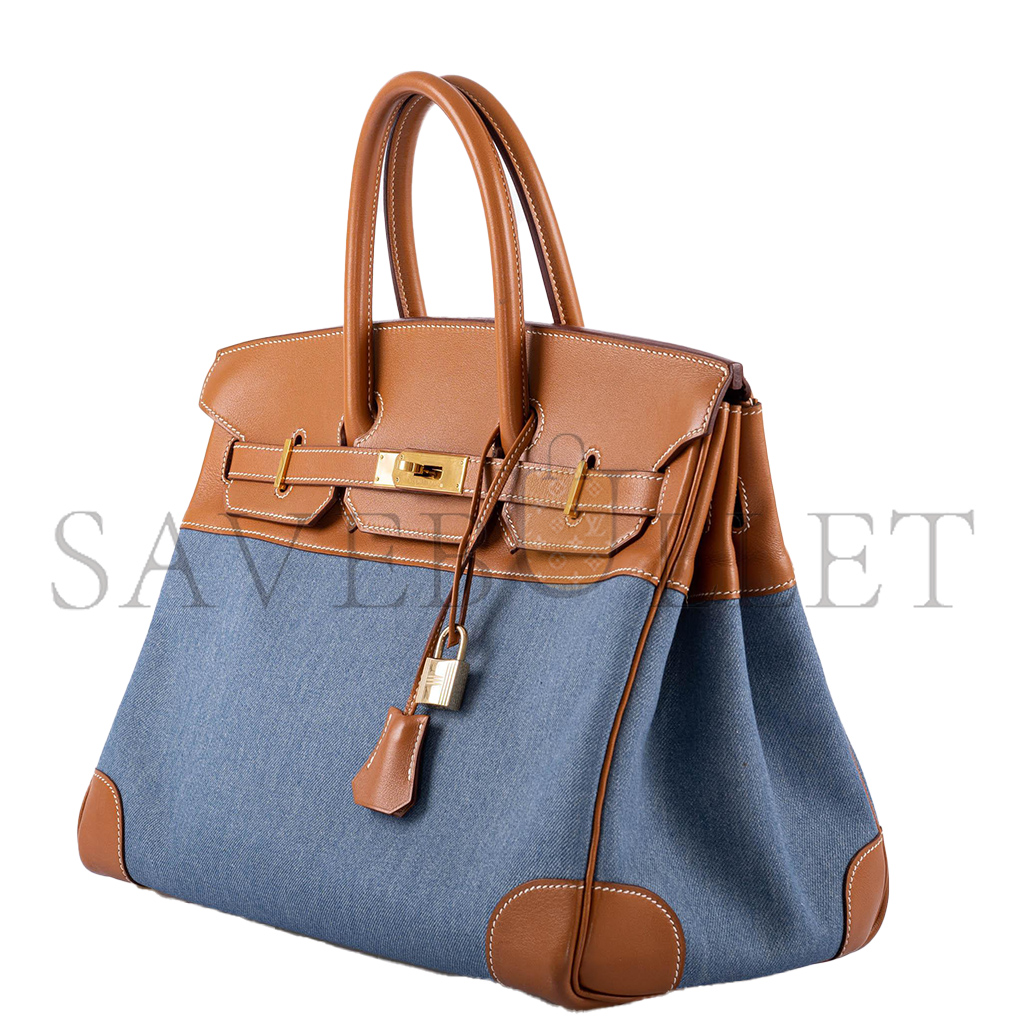 H**mes master birkin 25 bi-material gogaa saddle barenia fi boorsaa kanfaasi deenii bifa diimaa 831104 (25*20*13cm)