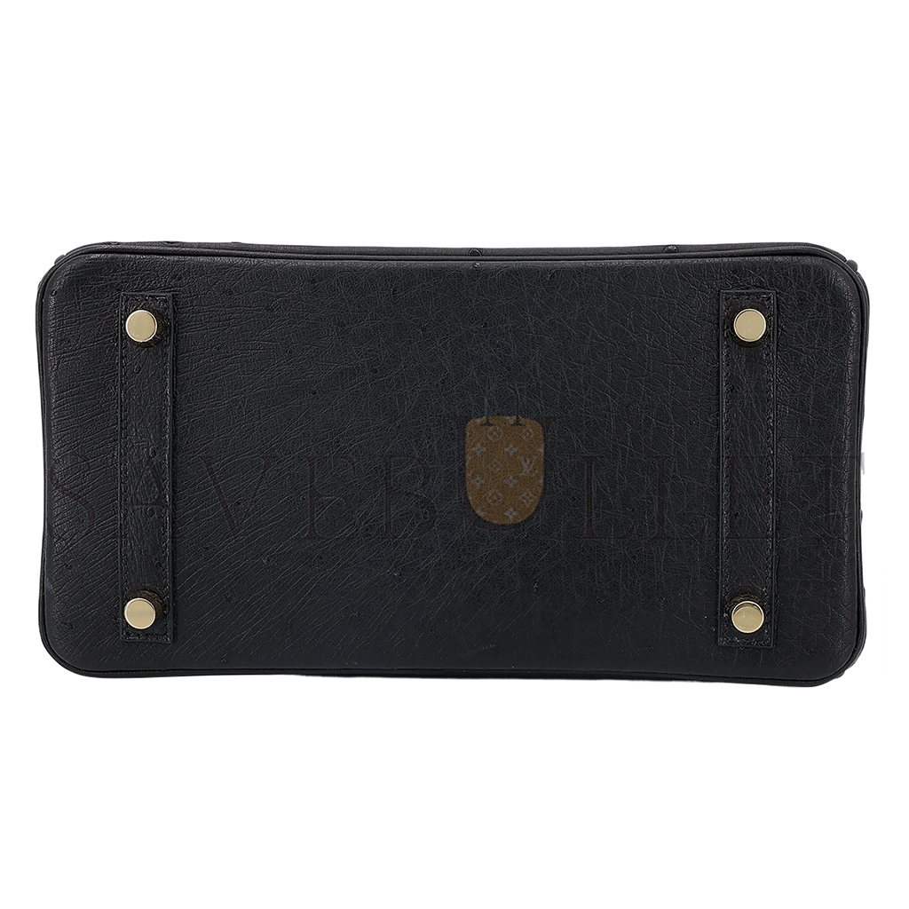 H**mes master birkin 30 black ostrich with rose gold hardware handbag 10099995 (30*22*16cm)