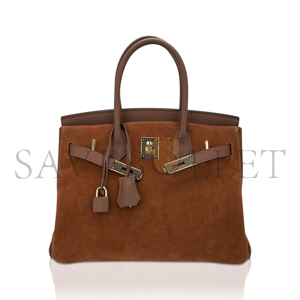 H**mes birkin 30 chestnut gold buckle bag 58822833472 (30*22*16cm)