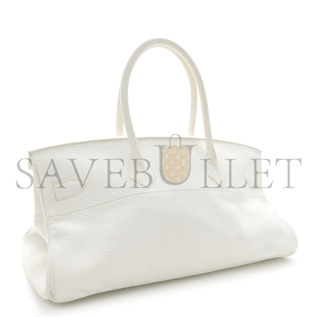 H**mes master shoulder birkin 42 milkshake white gold buckle bag 1532462 (42*21*16cm)