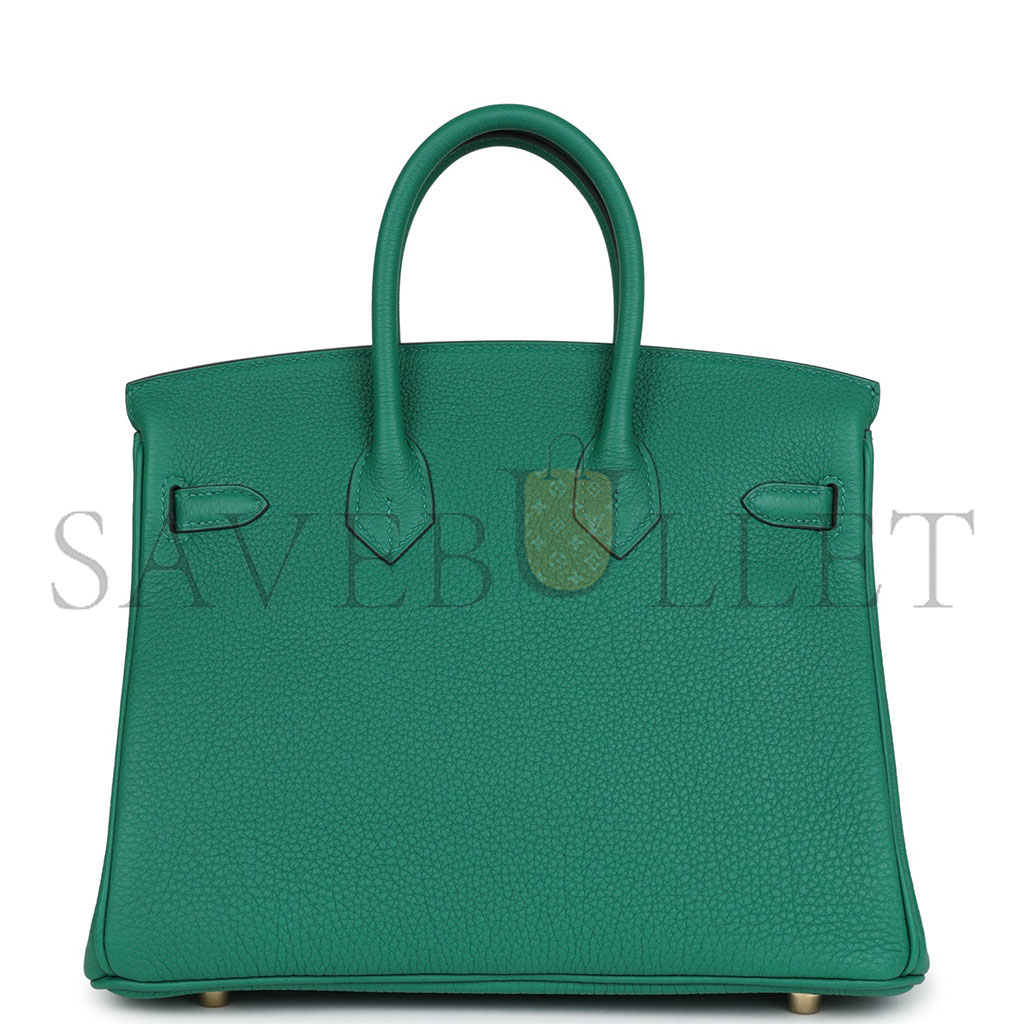 H**mes birkin 25 togo leather velvet green gold buckle bag bk30u4epss (25*20*13cm)