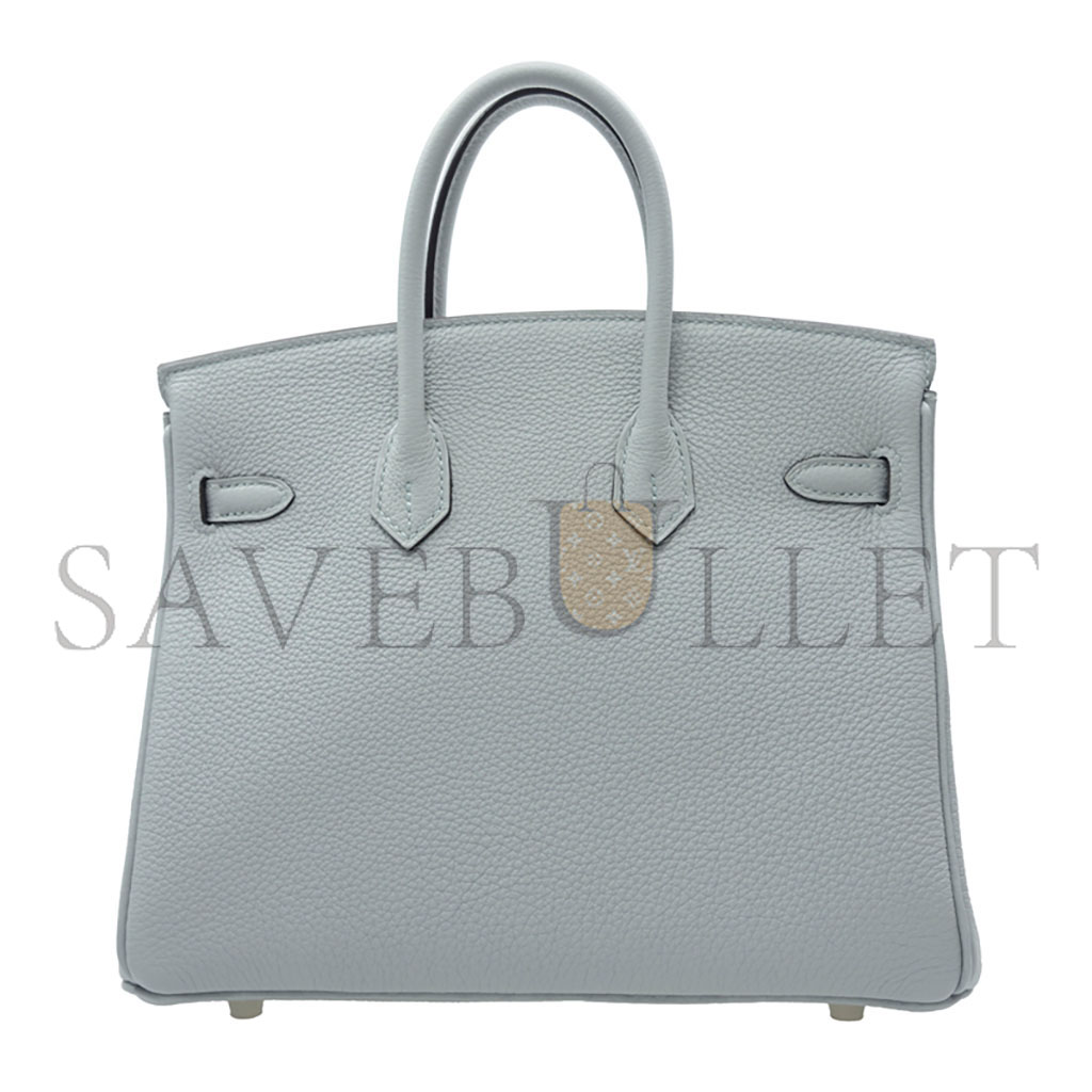 H**mes birkin 25 togo leather haze blue silver buckle bag bk258utgss (25*20*13cm)