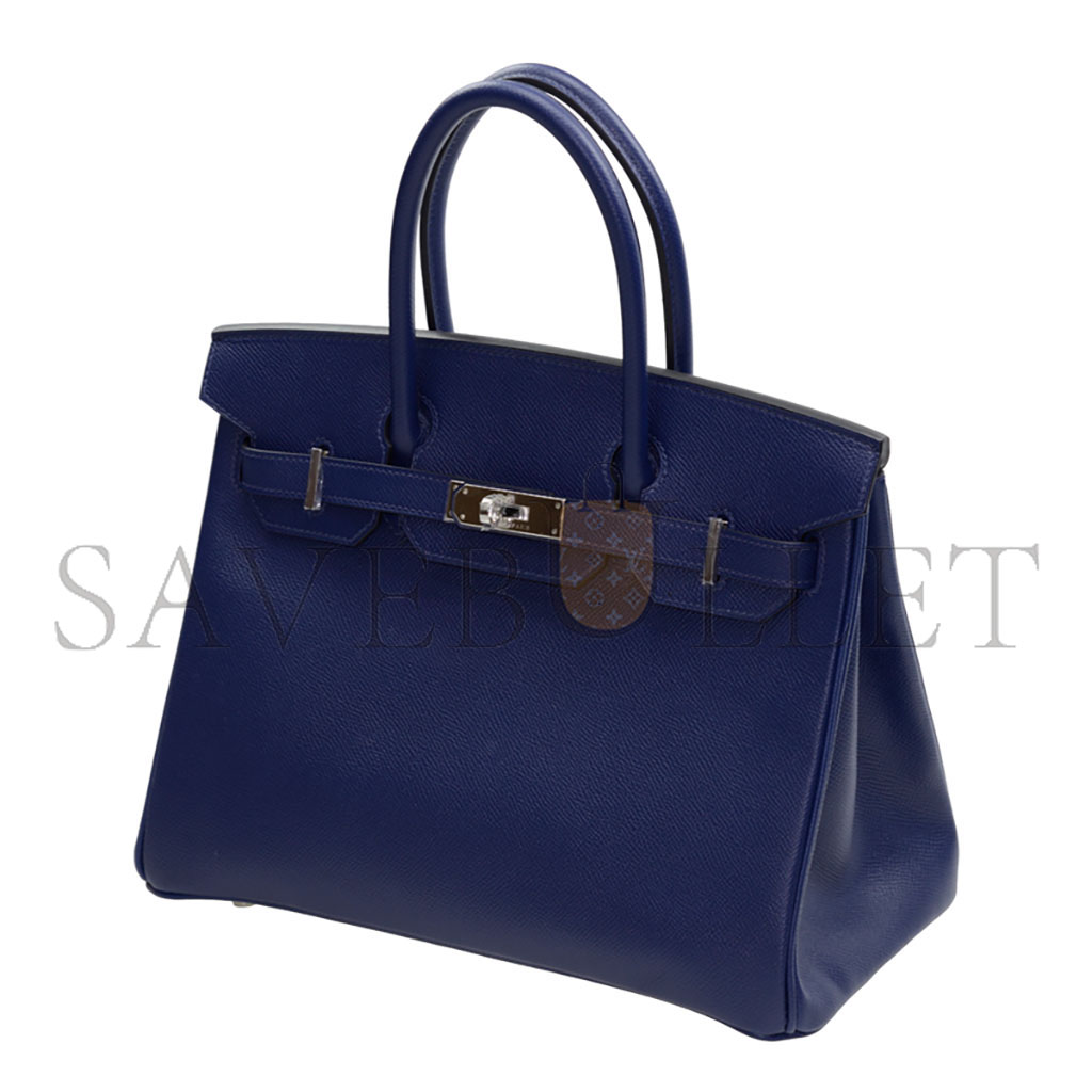 H**mes birkin 30 togo leather royal blue silver buckle bk3073epss (30*23*15cm)