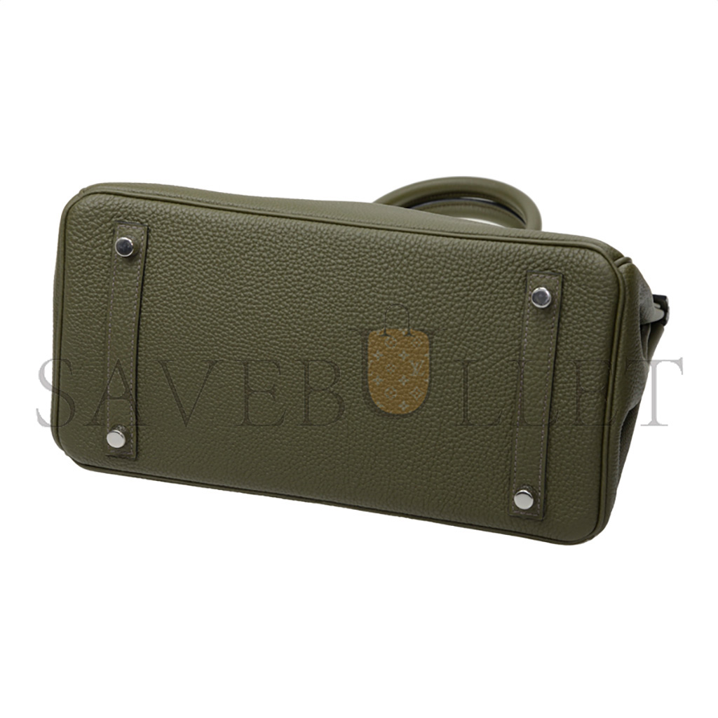 H**mes master birkin 25 togo leather olive green silver buckle h028369ck61 (25*20*13cm)