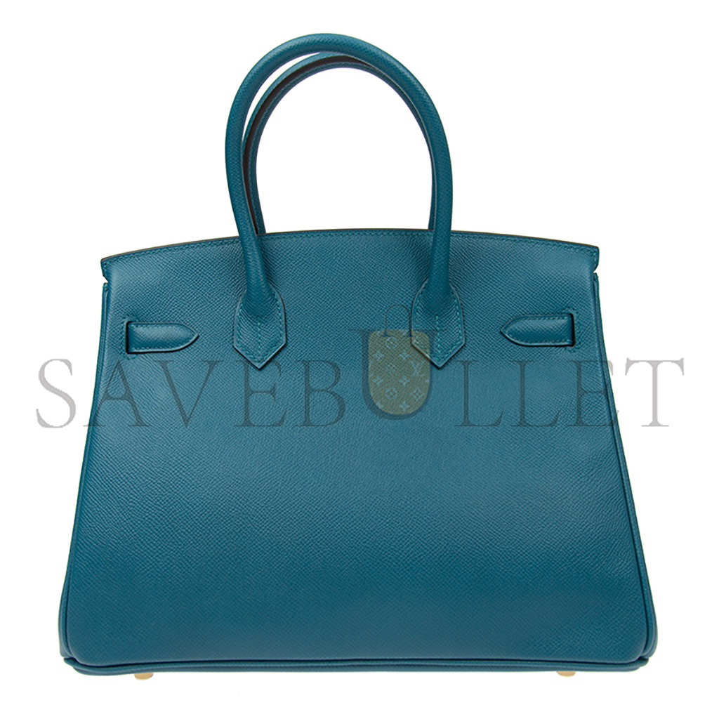 h**mes master birkin 30 togo leather N0*Hern blue gold buckle bag h028369ccp3 (30*23*15cm)