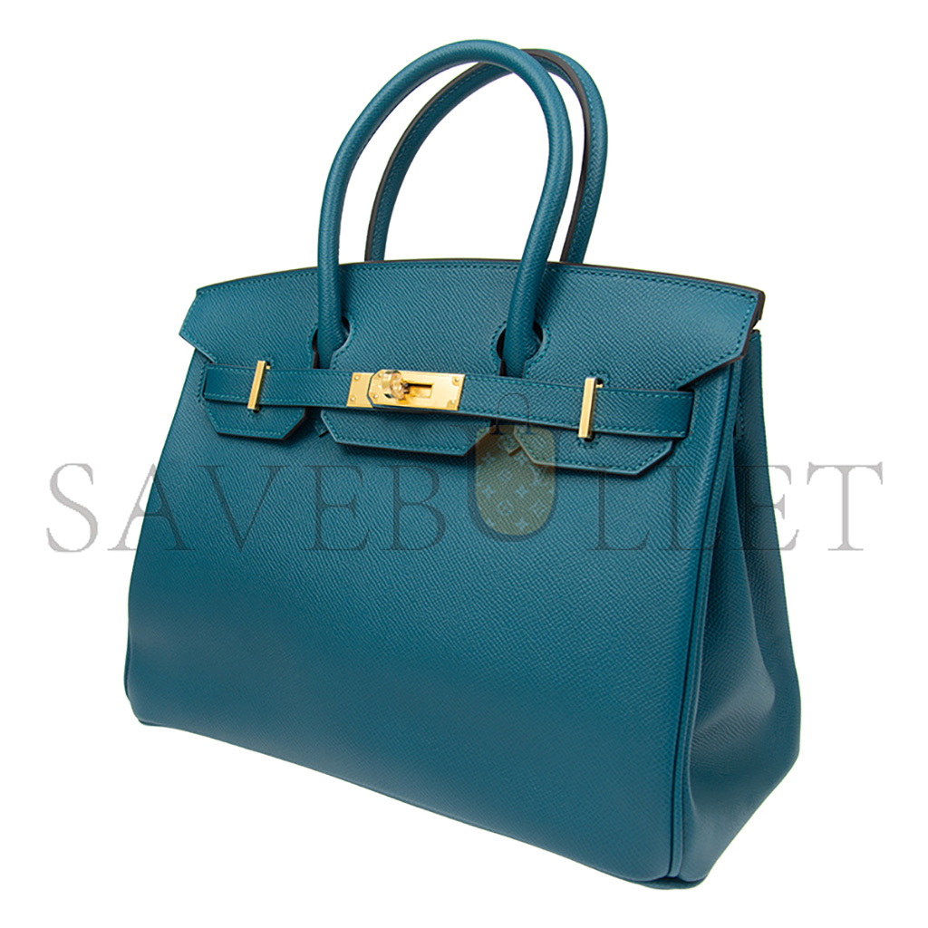 h**mes birkin 30 togo leather N0*Hern blue gold buckle bag h028369ccp3 (30*23*15cm)