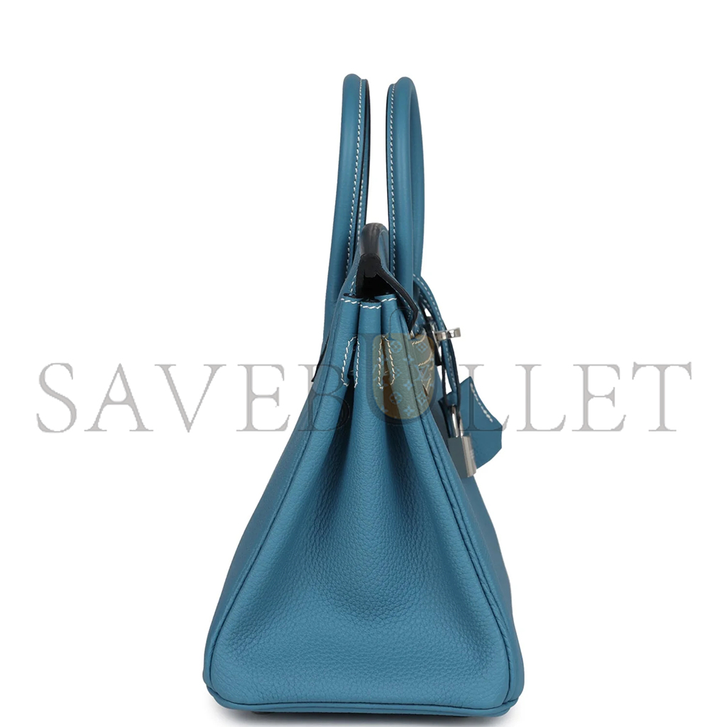 H**mes birkin 25 blue jean togo palladium hardware 265378 (25*20*13cm)