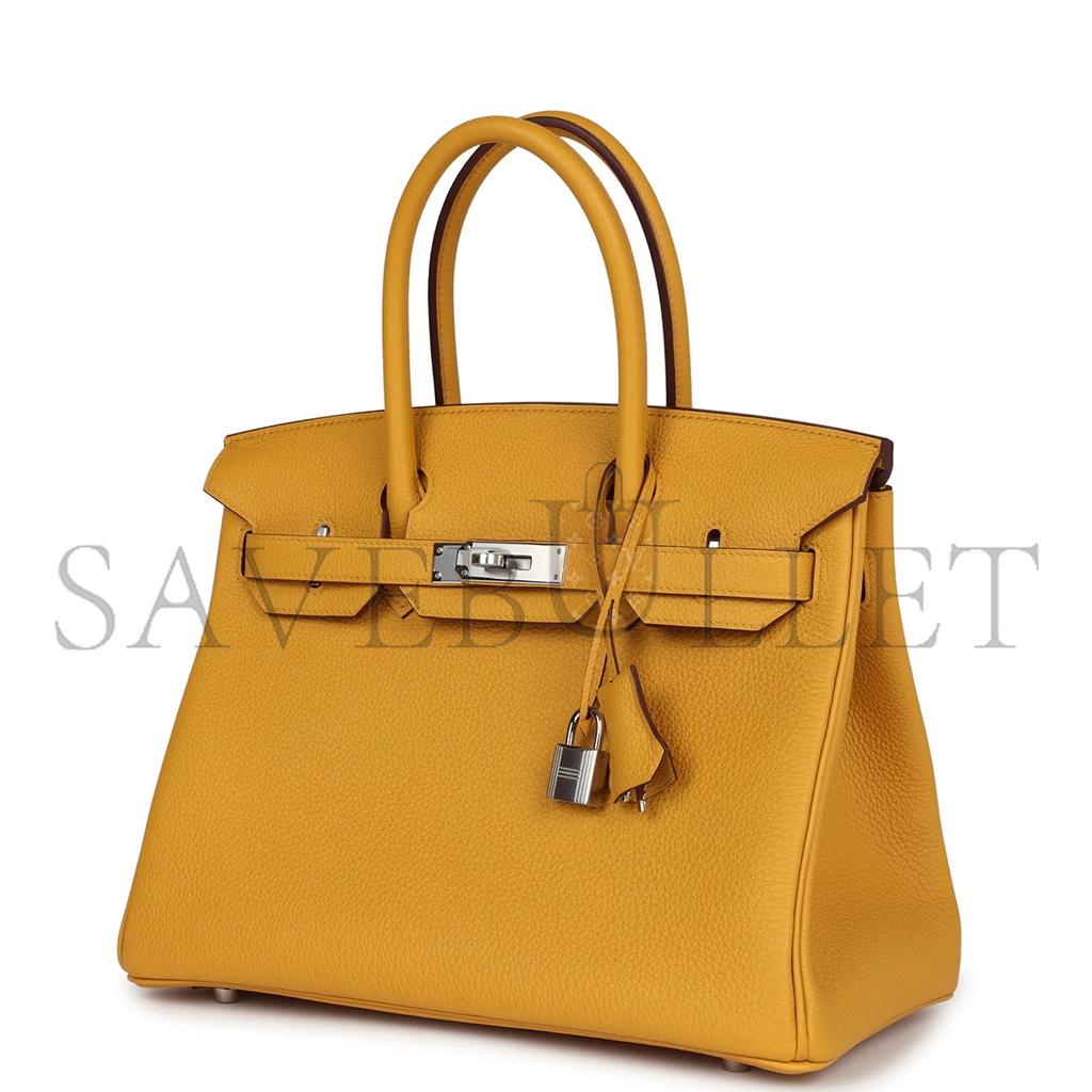 H**mes birkin 30 jaune ambre togo palladium hardware 265381 (30*22*16cm)