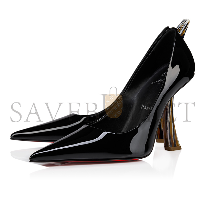 Ch**an louboutin kate clawmax 100 mm pumps-patent leather-black-women 1250990t339