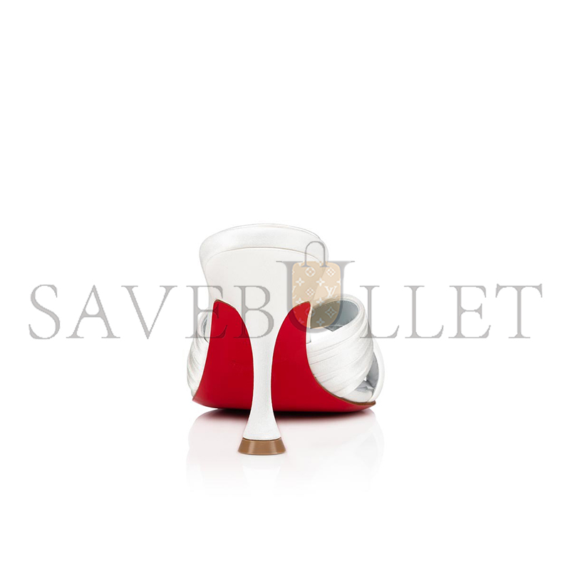 Ch**an louboutin nicol is back 85 mm mules-crepe satin-off white-women 3200239wh19