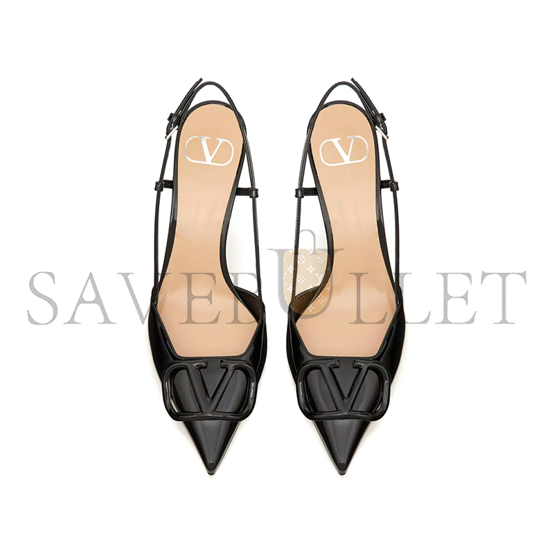 VALENTINO VLOGO SIGNATURE PATENT LEATHER SLINGBACK PUMP 80MM 3.15IN 5W2S0R01TMK_0NO