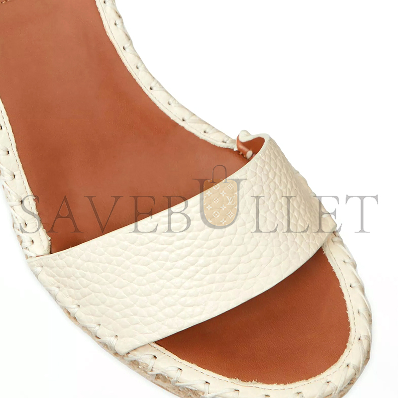 VALENTINO DOUBLE ROCKSTUD GRAINY CALFSKIN WEDGE SANDAL 105MM 1W2S0090VTO_L13