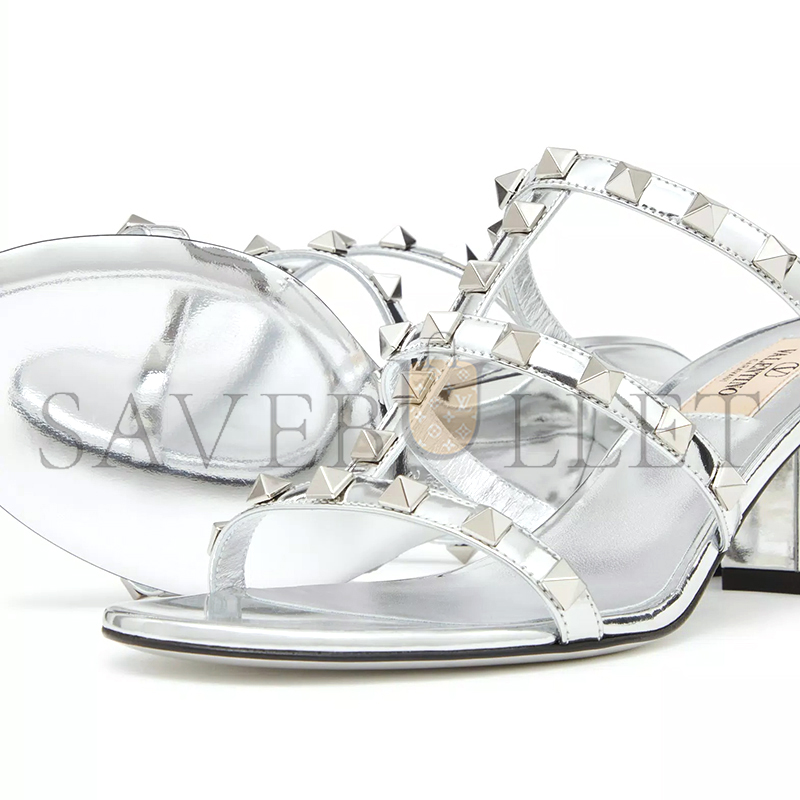 VALENTINO ROCKSTUD MIRROR-EFFECT SLIDE SANDAL 60MM 3W2S0C47WRP_S13
