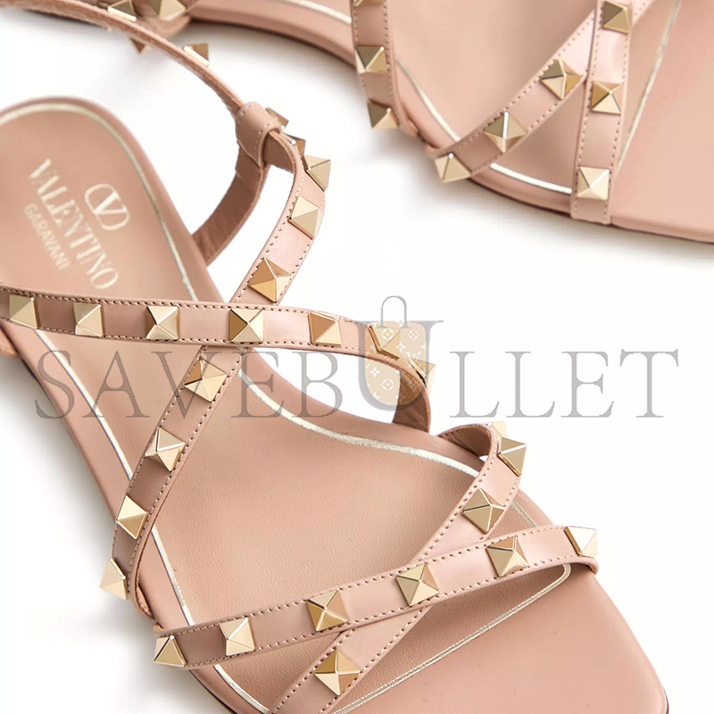 VALENTINO CALFSKIN ROCKSTUD SANDAL WITH STRAPS 5W2S0HR8VOD_GF9