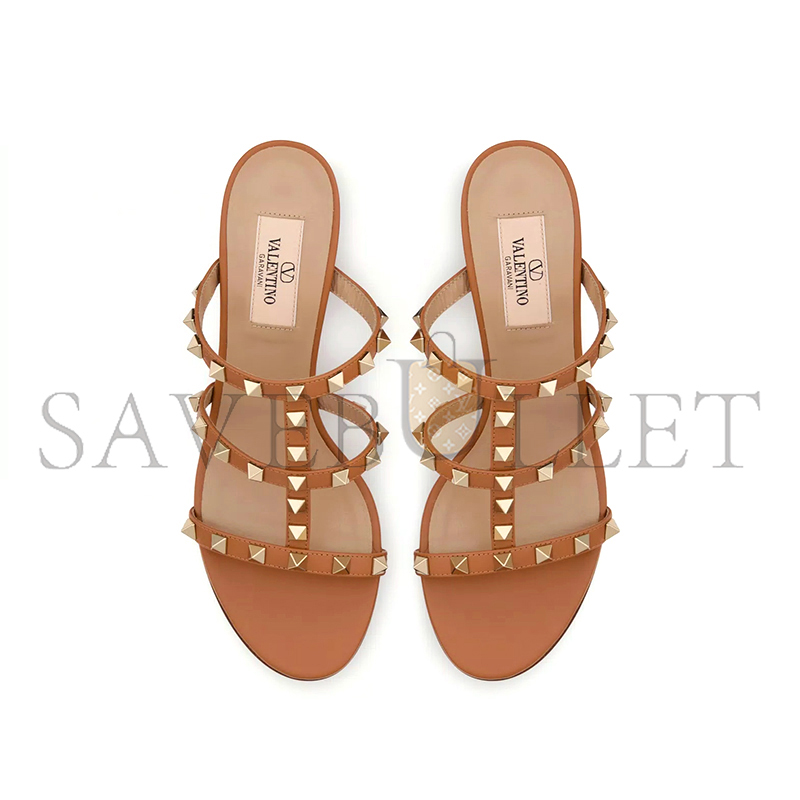 VALENTINO ROCKSTUD CALFSKIN LEATHER SLIDE SANDAL 60 MM 4W2S0C47VOD_KEL