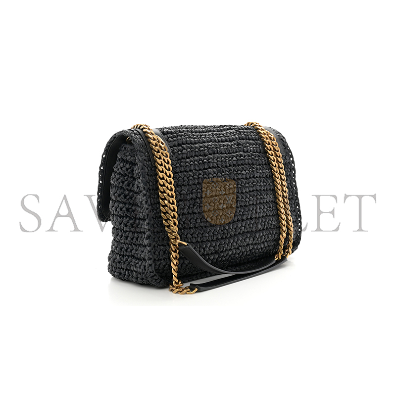 Y*L niki raffia shoulder bag in black 1550433 (22*16.5*12cm)