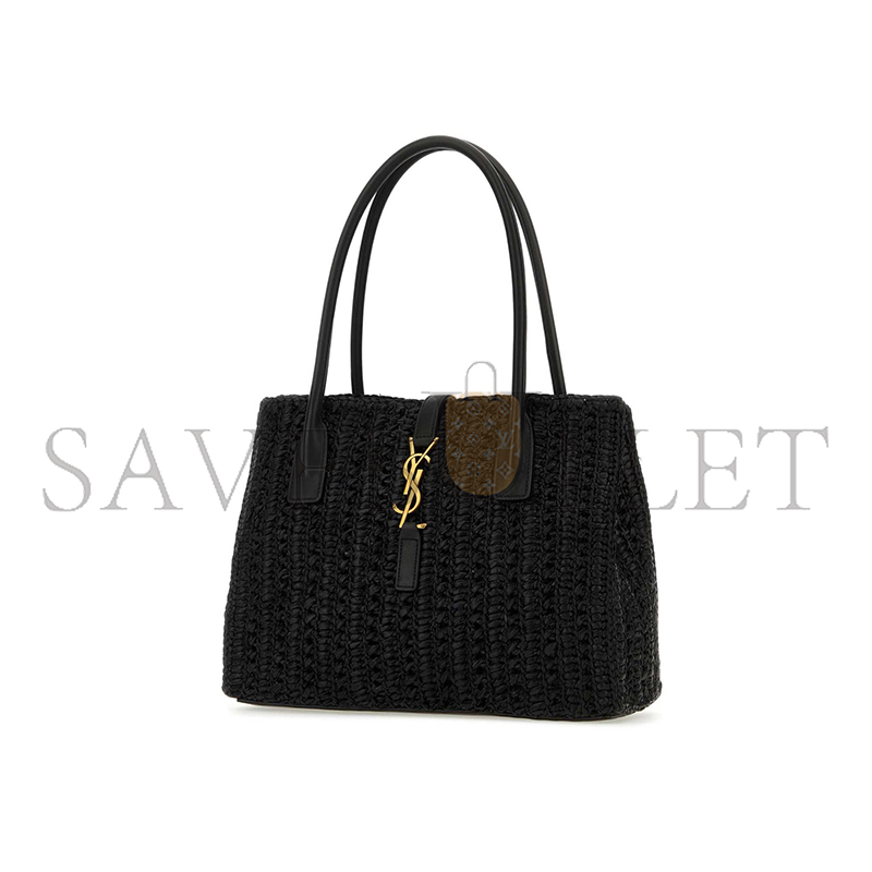 Y*L raffia panier rectangle tote black 741199gaado (29*21*9cm)
