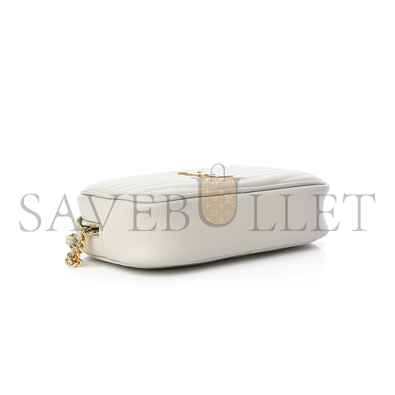 Y*L mini lou bag in matelassÉ grain de poudre embossed leather white 466952 (19*10.5*5cm)