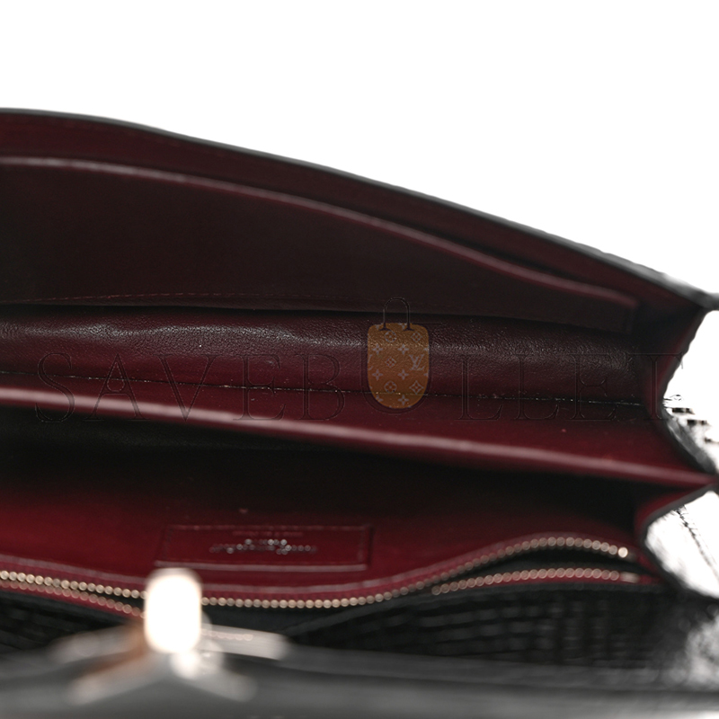 Y*L cassandra embossed clasp bag black 1553552 (22*16.5*5.5cm)