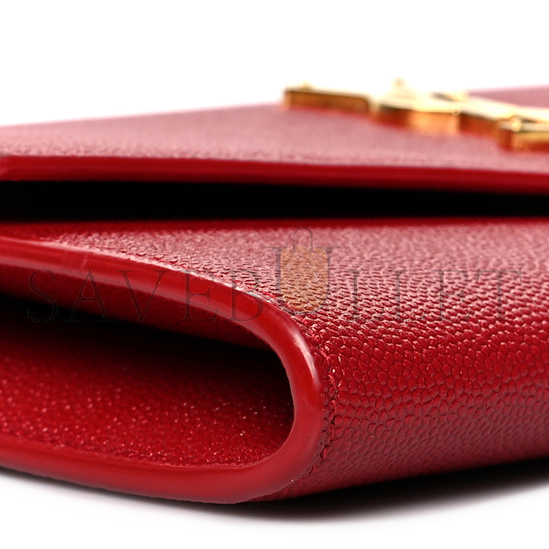 Y*L uptown chain wallet in grain de poudre embossed leather 607788110108 (19*12*3cm)