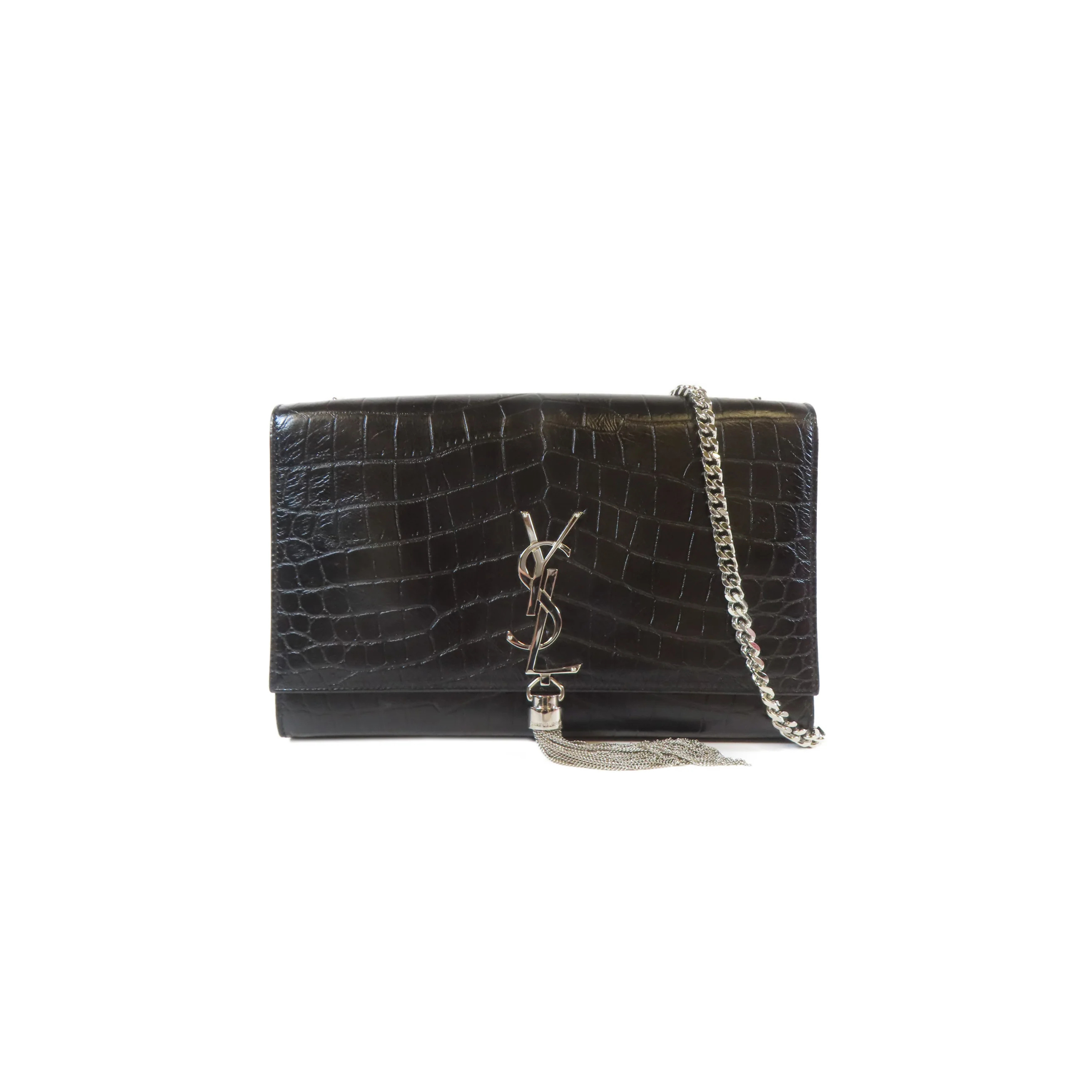Y*L kate small chain bag with tassel in crocodile-embossed leather 452159600354 (20*12.5*5cm)