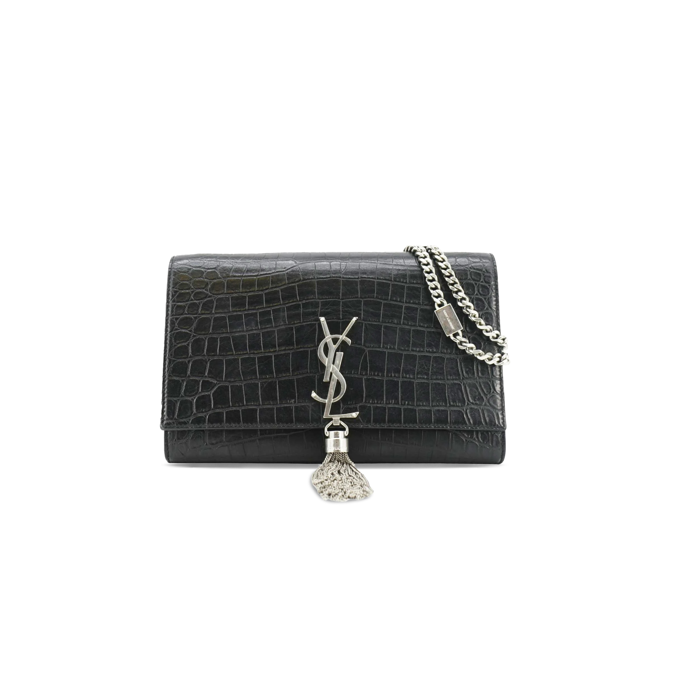 Y*L kate small chain bag with tassel in crocodile-embossed leather 354119500426 (24*14.5*5.5cm)