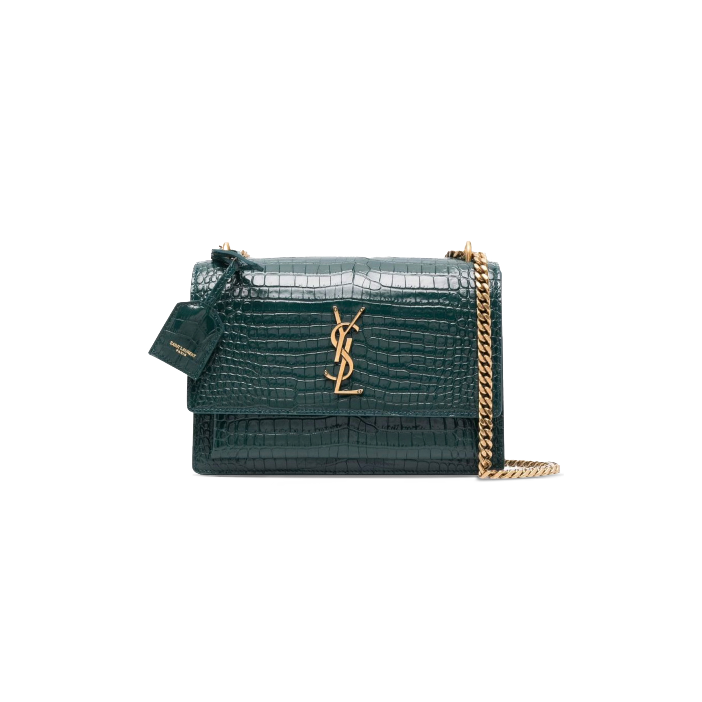 Y*L sunset medium chain bag in crocodile-embossed shiny leather 442906332108 (22*16*6.5cm)