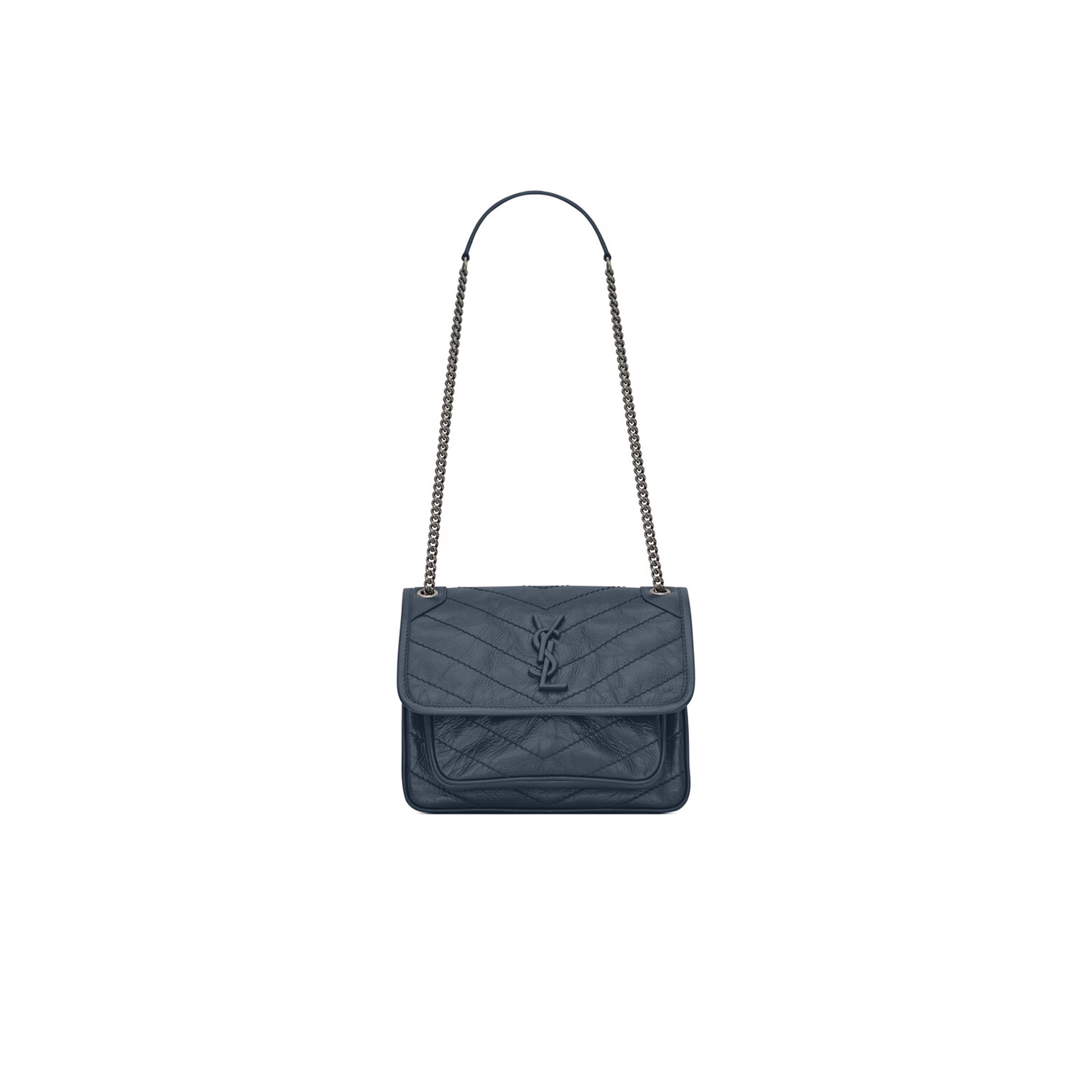 Y*L niki baby chain bag in crinkled vintage leather 498892447510 (21*16*7.5cm)