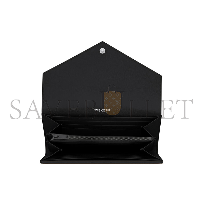 Y*L cassandre matelassÉ large flap wallet in grain de poudre leather 372264bow081000 (19*11*3cm)