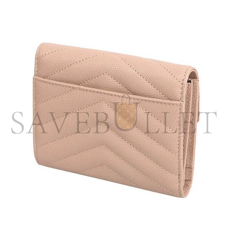 Y*L cassandre matelassÉ compact tri fold wallet in grain de poudre leather 403943 (12.5*10*2.5cm)